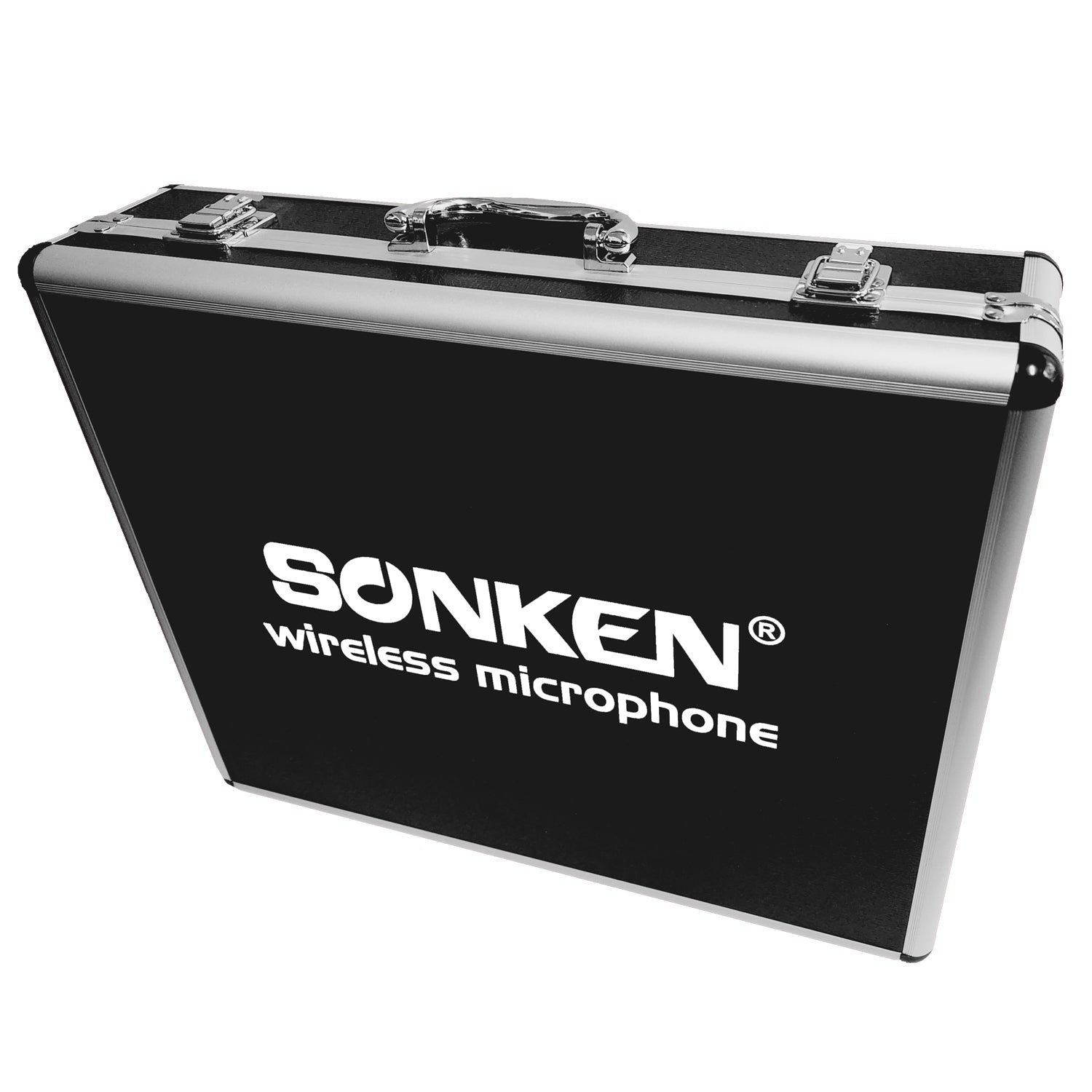 Sonken WM-800D Pro UHF Wireless Microphones (2) and Receiver Unit with Carry Case - Karaoke Home Entertainment