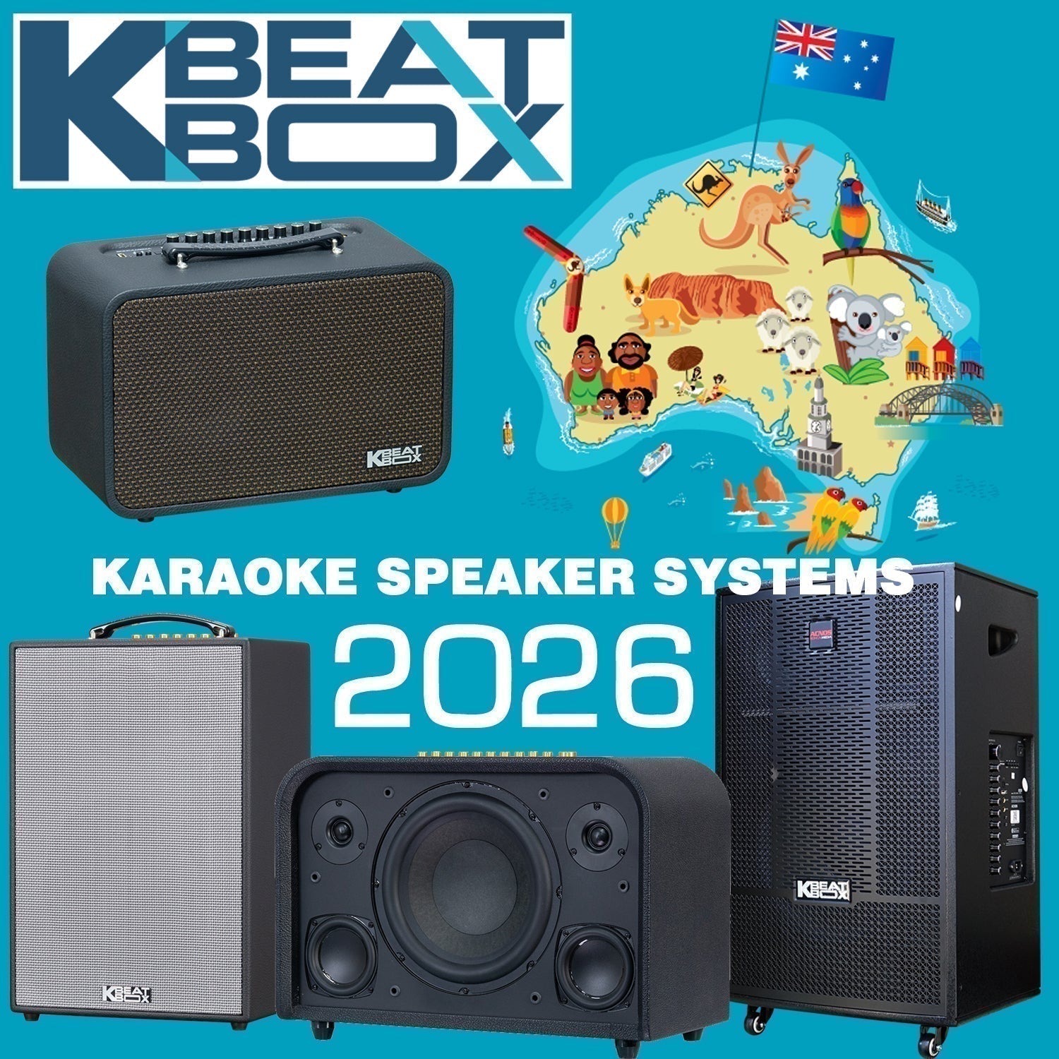 2026 KBEATBOX Australian Karaoke Powered Speaker Range - Karaoke Home Entertainment