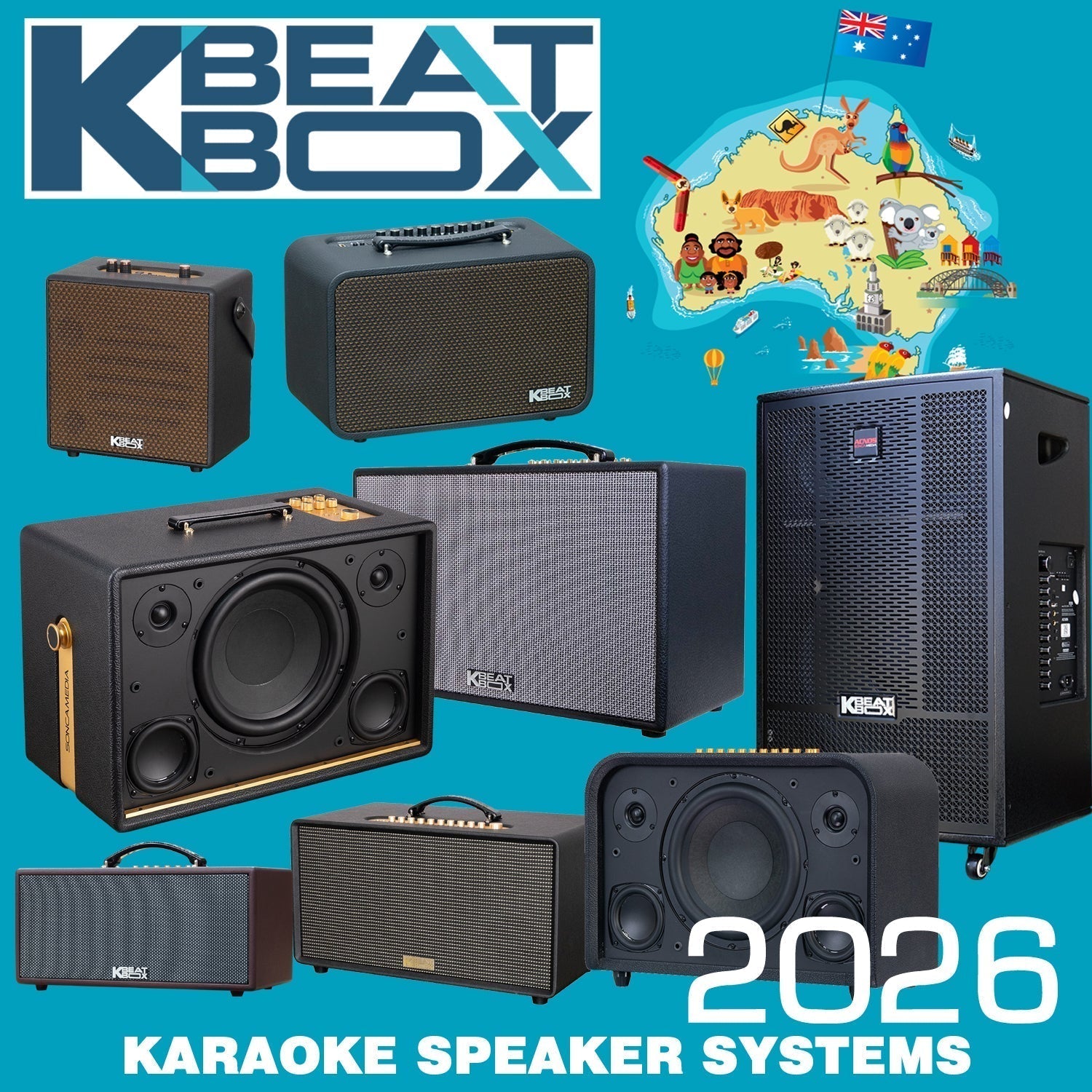 2026 KBEATBOX Australian Karaoke Powered Speaker Range - Karaoke Home Entertainment