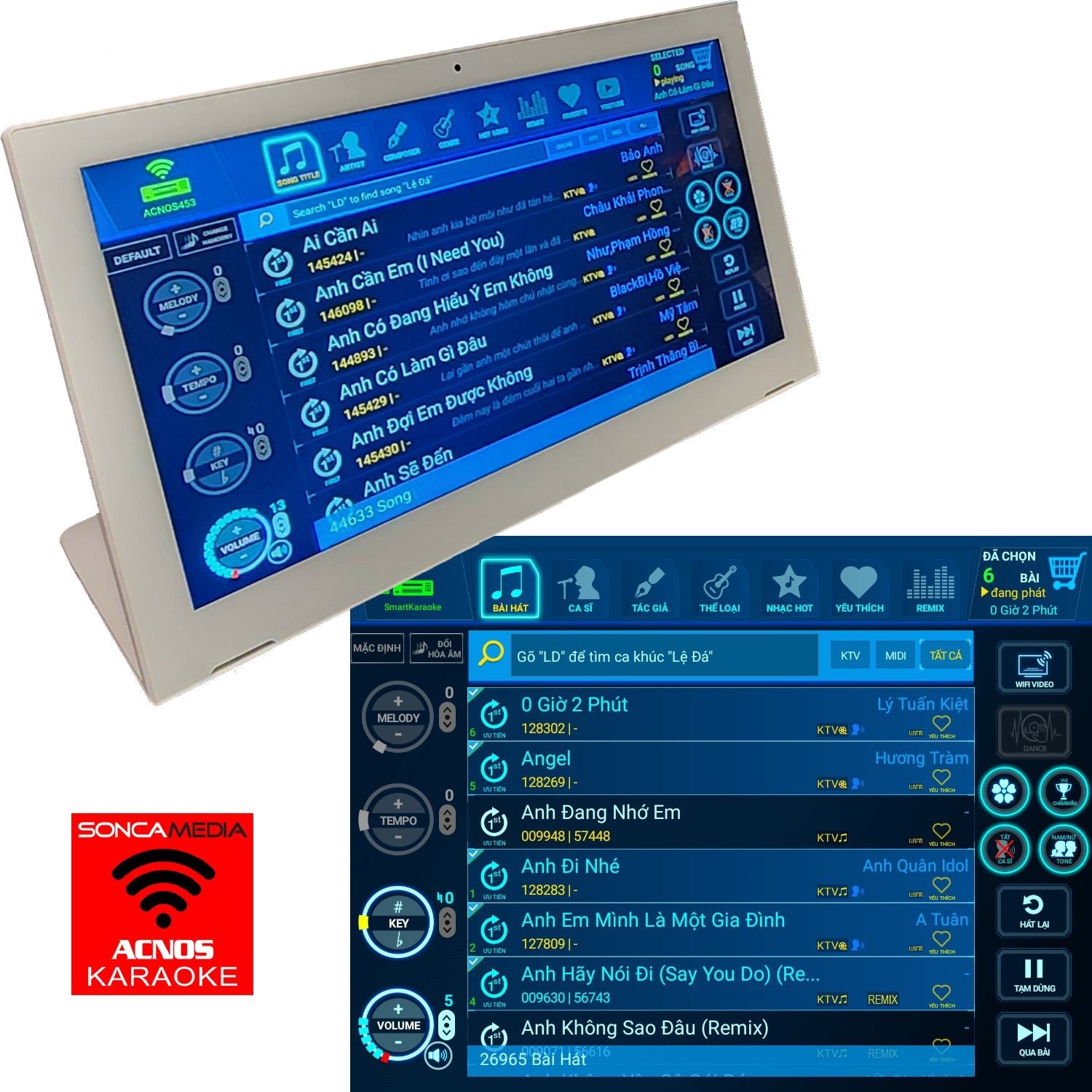 15.6" Karaoke Touch Screen System (for ACNOS KM - 8 / SK9018PLUS HDD Systems) - Karaoke Home Entertainment