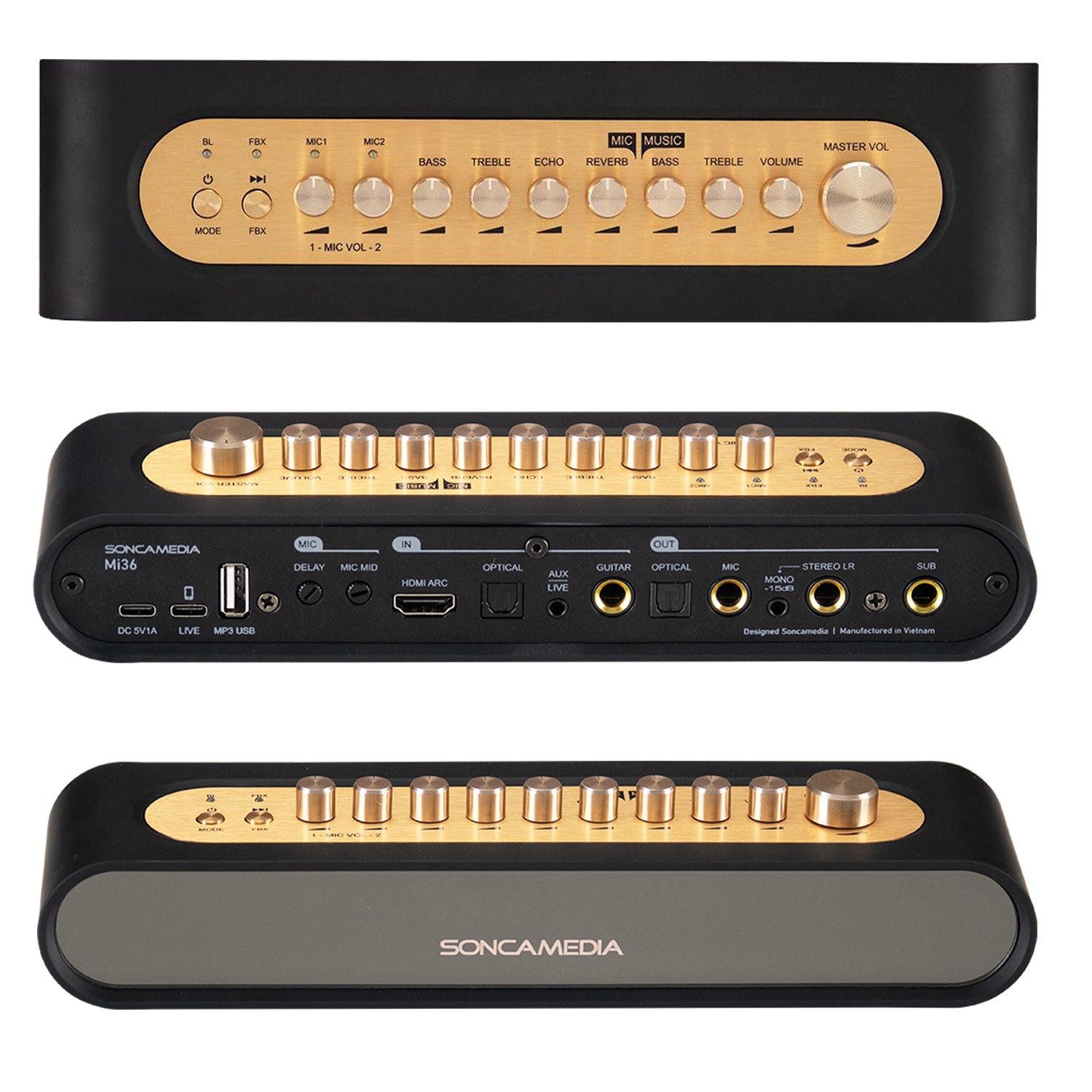 15.6" Karaoke Touch Screen System + Soncamedia Mi - 36 Mixer (with 2 UHF Wireless Microphones) - Karaoke Home Entertainment