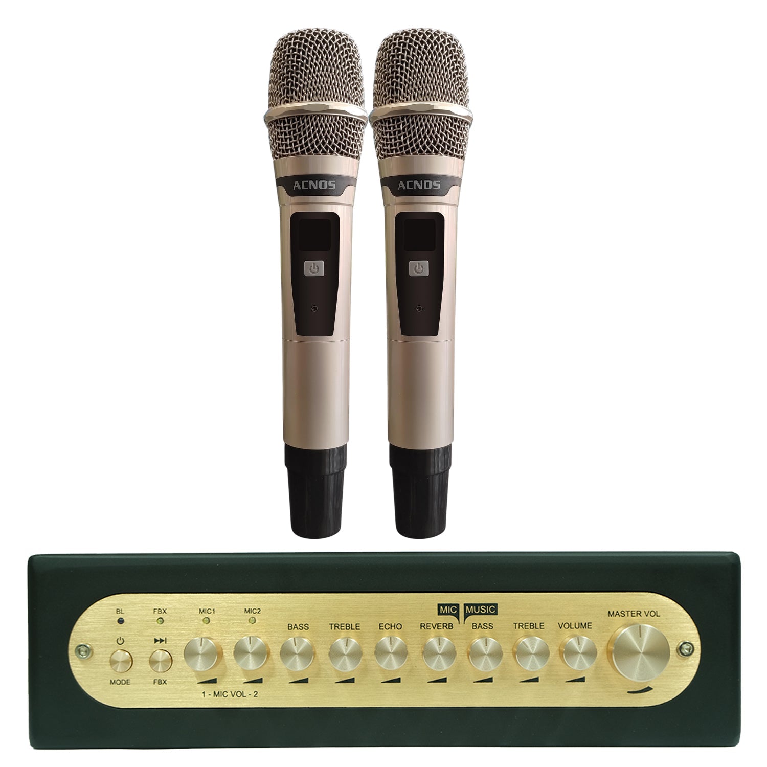 ACNOS Mi - 30s (Ver 2.0) Compact Portable Karaoke Mixer + 2 UHF Wireless Microphones + Carry Bag - Karaoke Home Entertainment