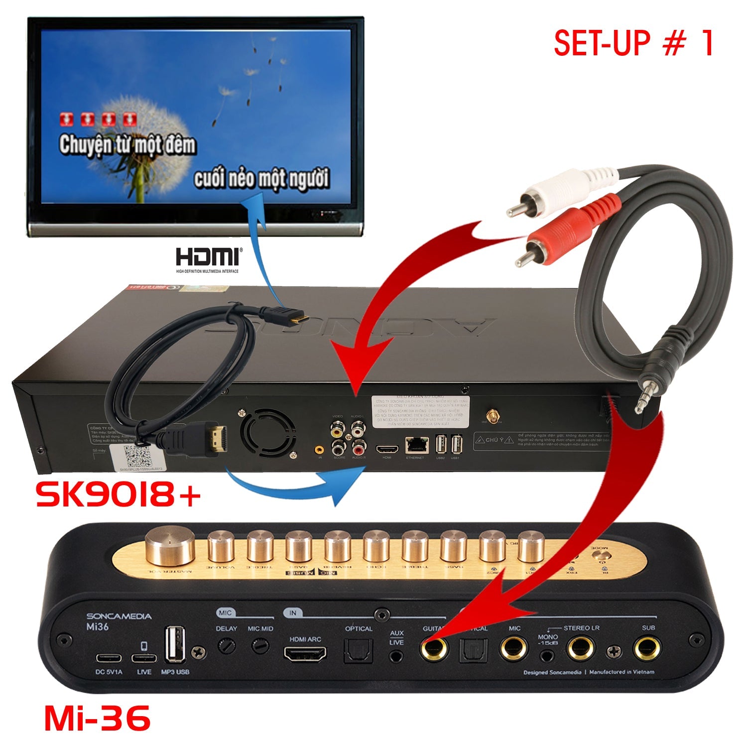 ACNOS SK9018PLUS + KTV Touch Screen + Mi - 36 Mixer (Mics) (Package Deal) - Karaoke Home Entertainment