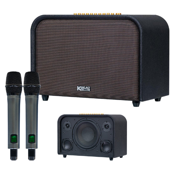 KBEATBOX ACOUSTIC 3, 10-Inch Woofer Karaoke Speaker System with Wireless Microphones