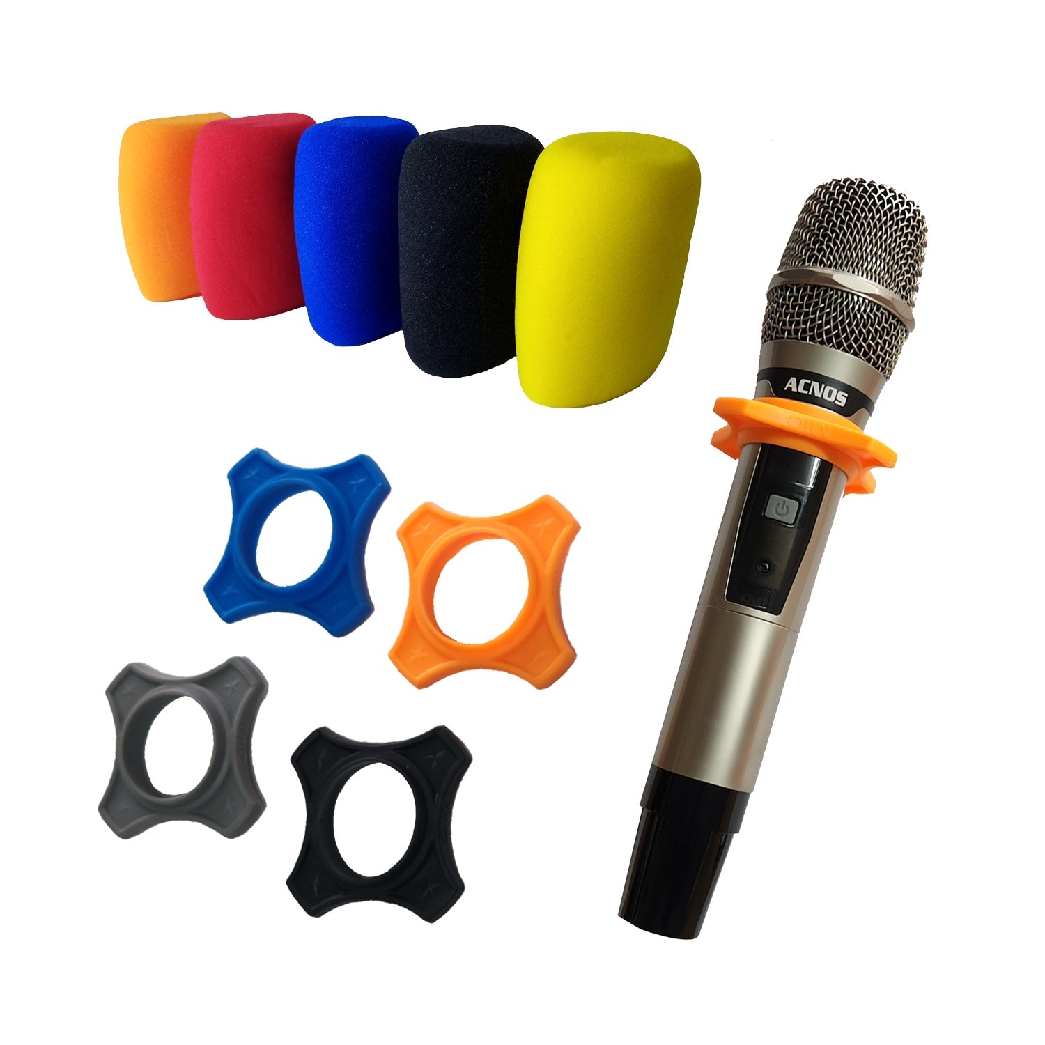 Anti - Roll Microphone Table Stands (4x) + Hygenic Microphone Socks (5x) + Combo - Karaoke Home Entertainment