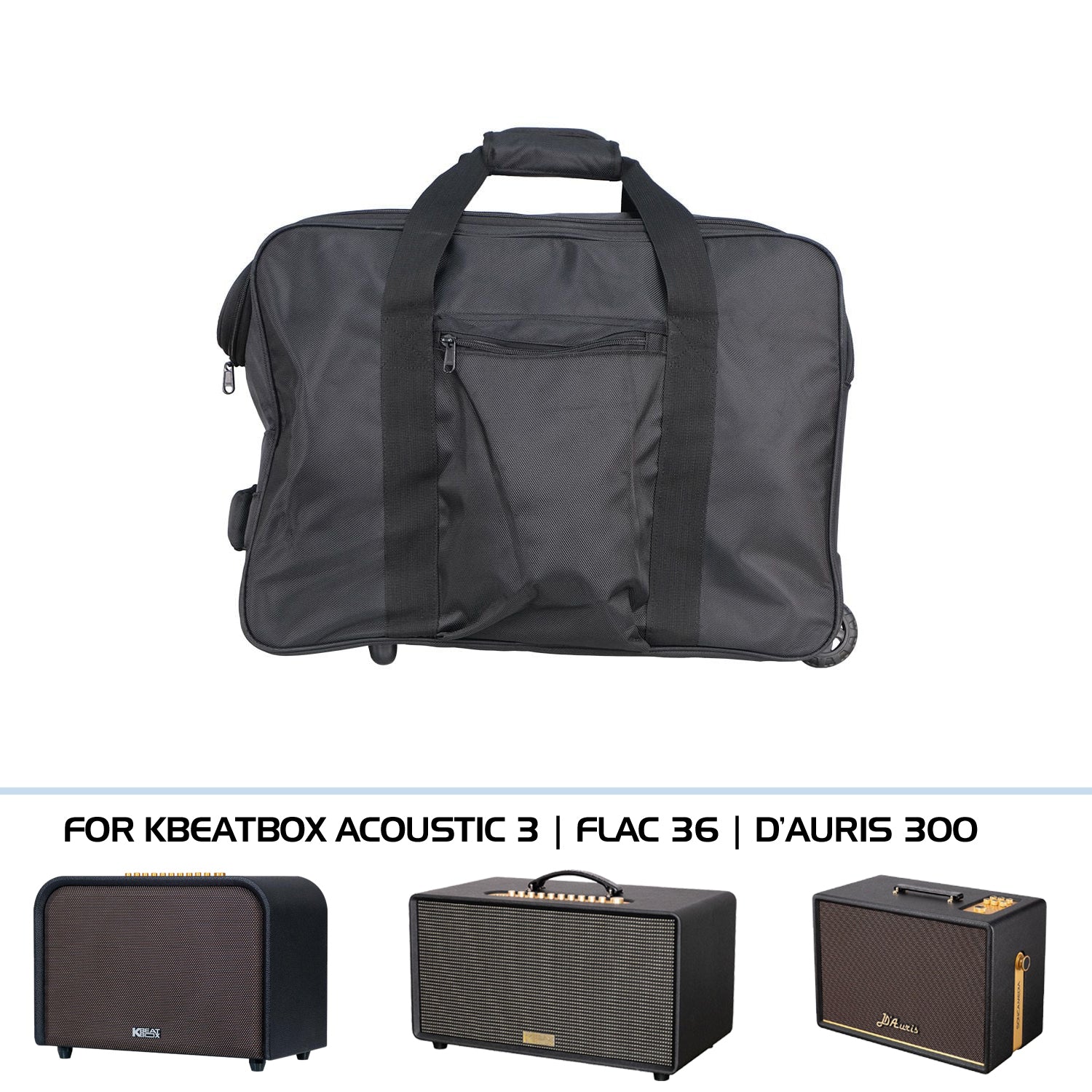 Deluxe Carry Bag with Trolley Handle for KBEATBOX Acoustic 3 | Flac 36 | D'Auris 300