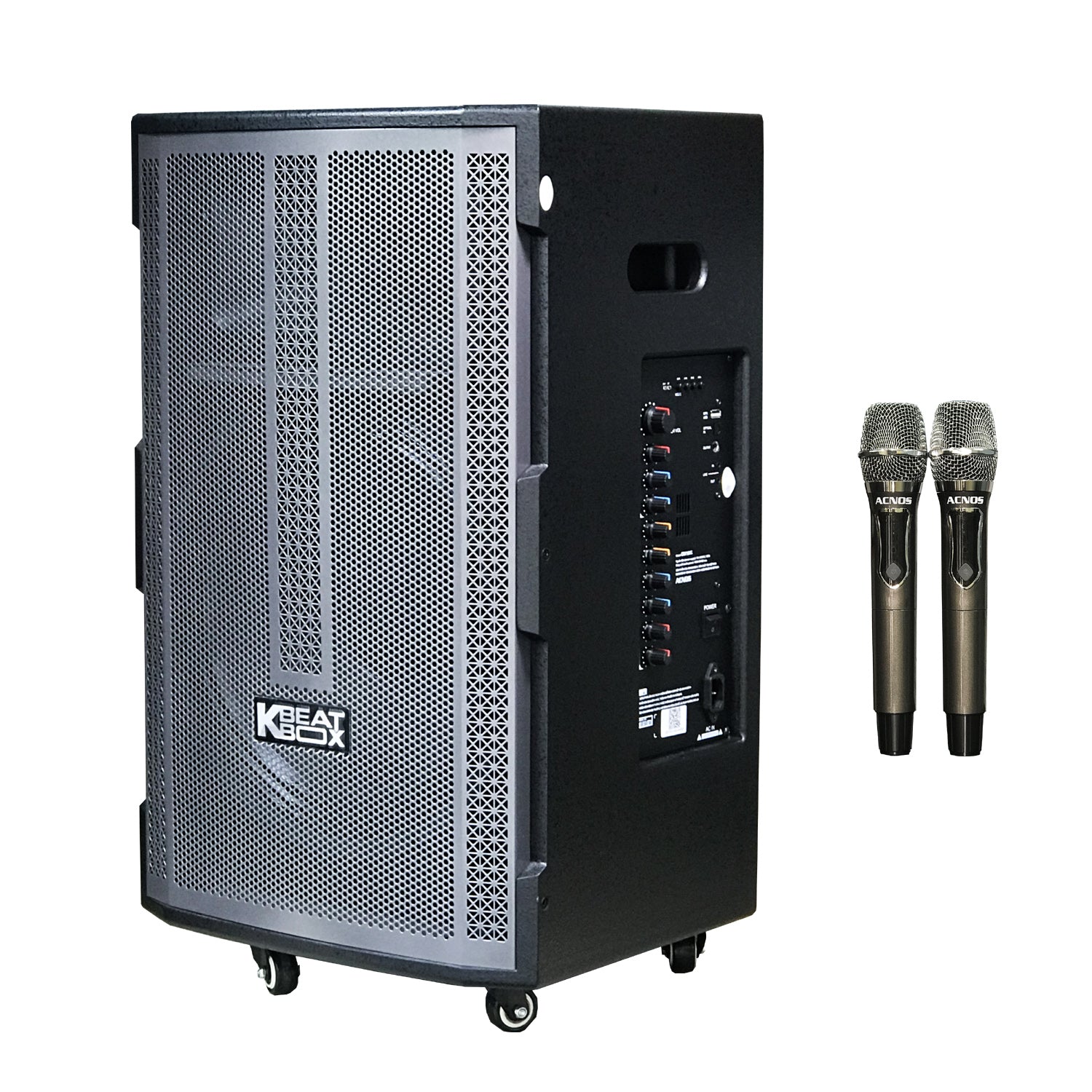 KBeatBox CBX-150G [100W RMS / 450W PMPO] Karaoke Powered Speaker System + 2 Wireless Mic's + Karaoke Cloud App