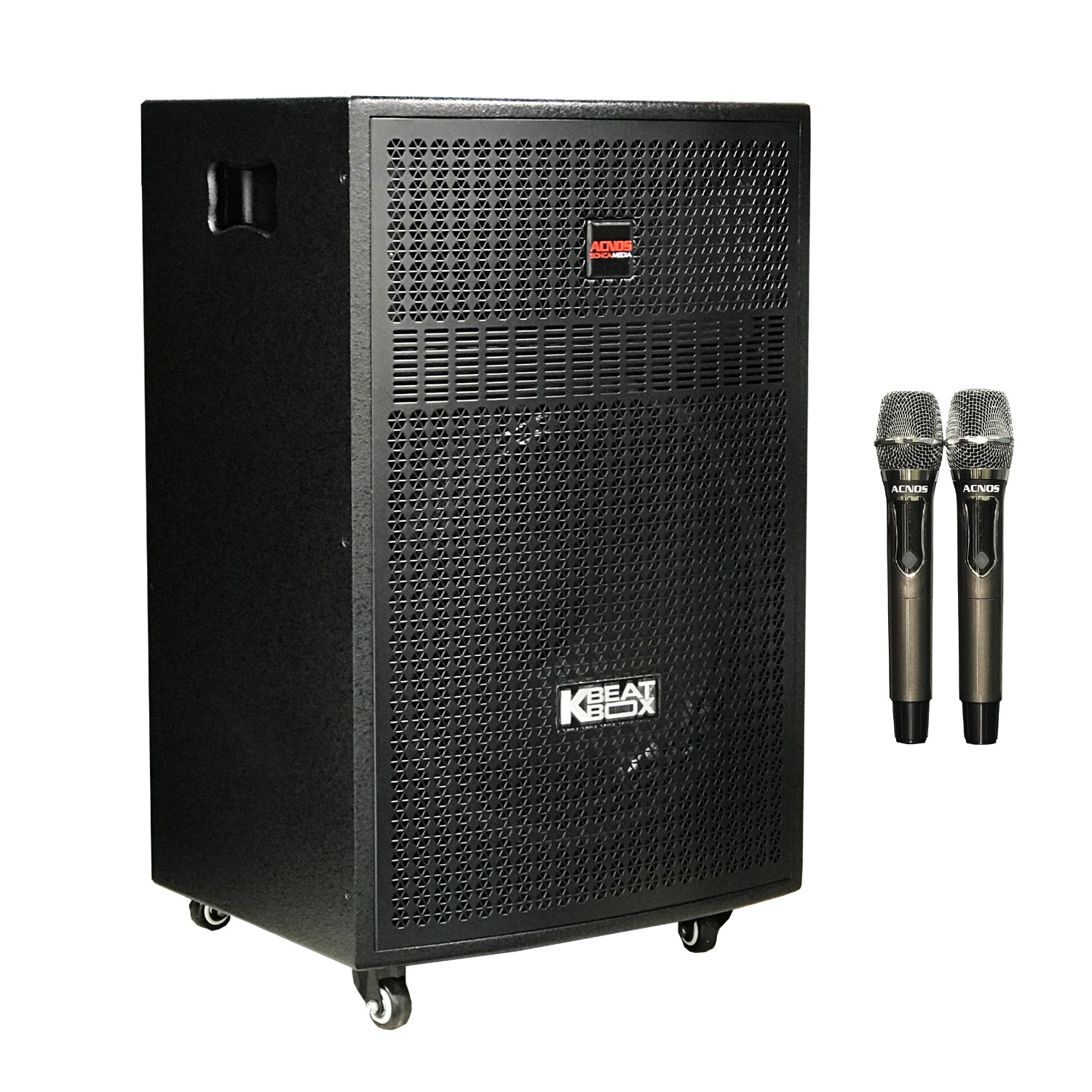 KBeatBox CBX-16G [100W RMS / 450W PMPO] Karaoke Powered Speaker System + 2 Wireless Mic's + Karaoke Cloud App