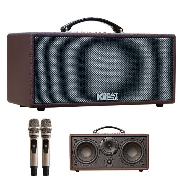 KBEATBOX CS-366Plus 2x 6.5-Inch Woofers Karaoke Speaker System with Wireless Microphones