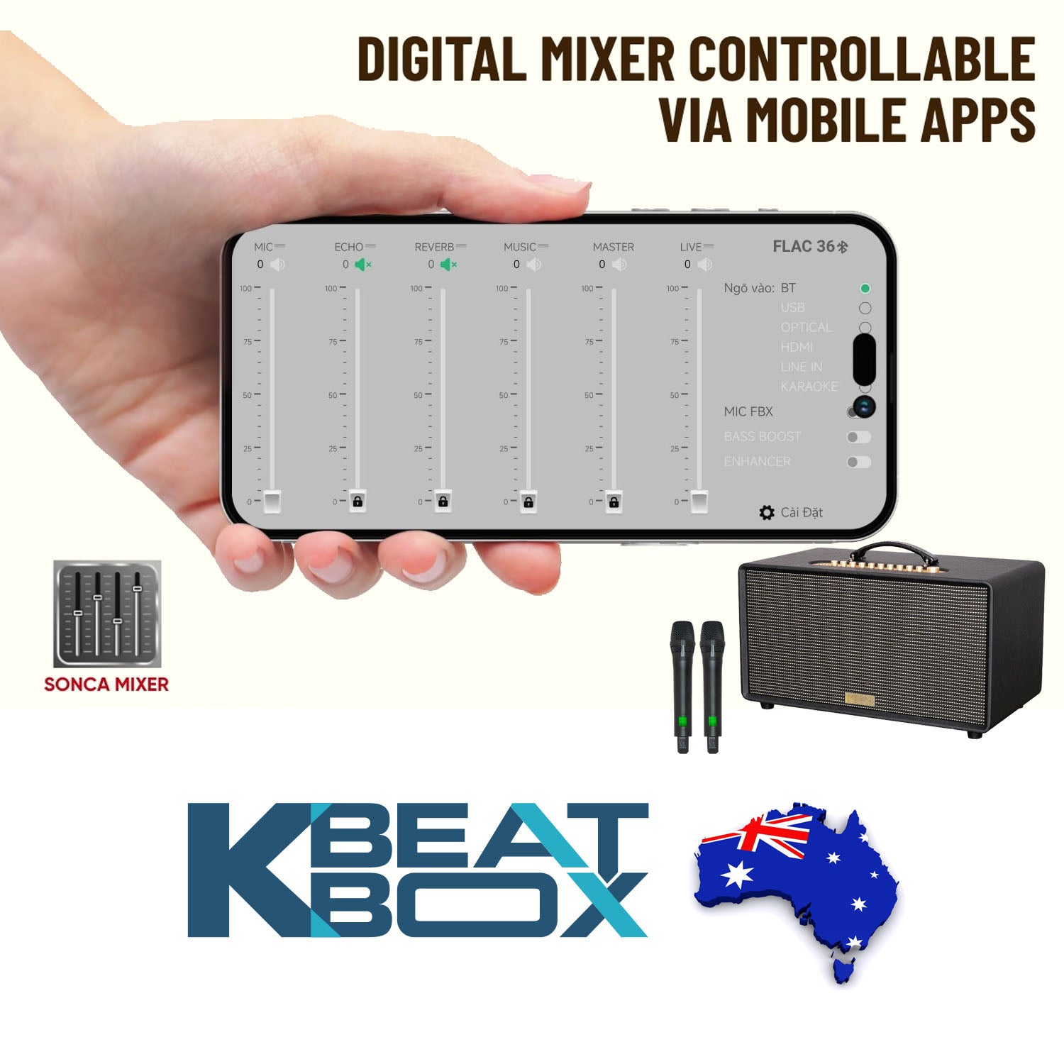 KBEATBOX FLAC 36 V2 – Premium Karaoke Speaker System | 200W RMS | Wireless Mics