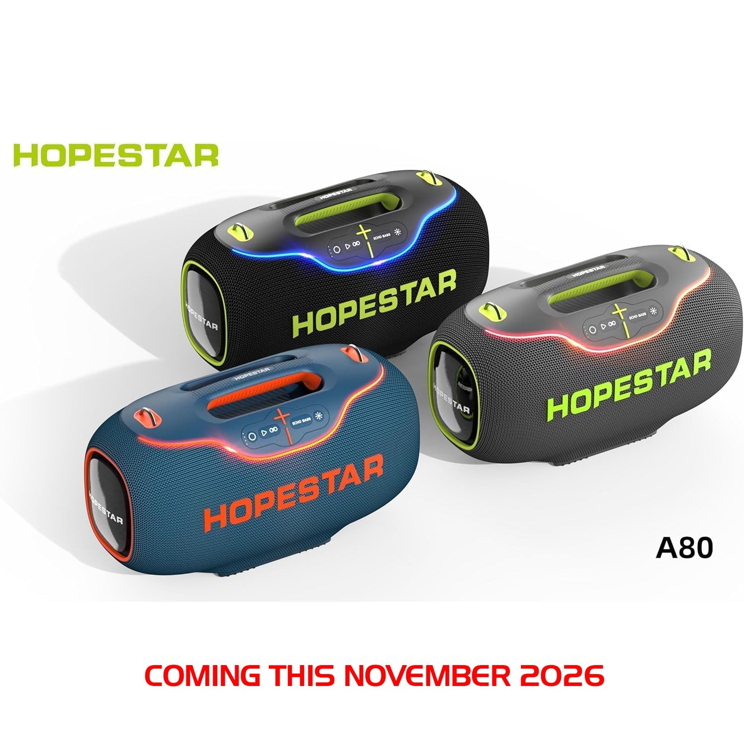 HOPESTAR A80 - Portable Boombox - 350W 6 Speaker Powerhouse - Karaoke Home Entertainment