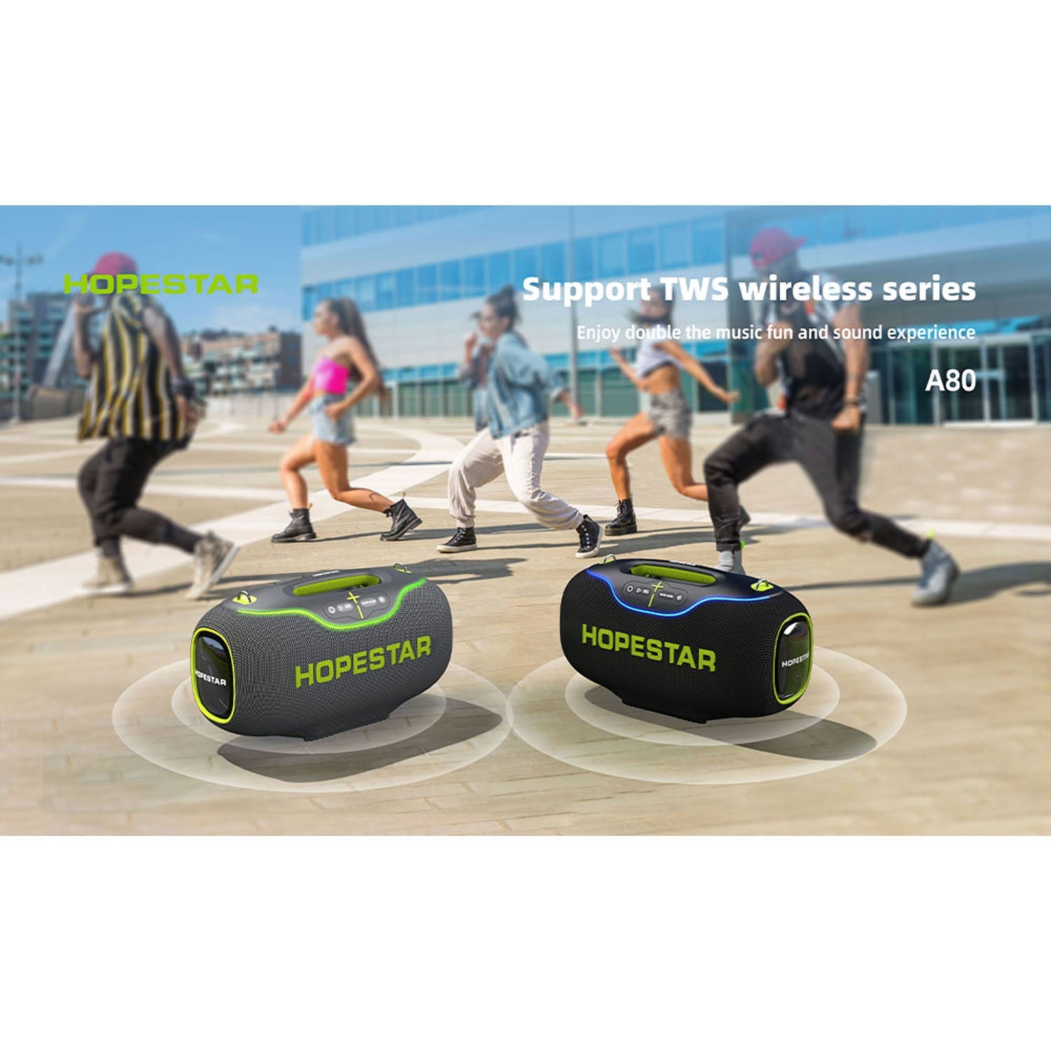 HOPESTAR A80 - Portable Boombox - 350W 6 Speaker Powerhouse - Karaoke Home Entertainment