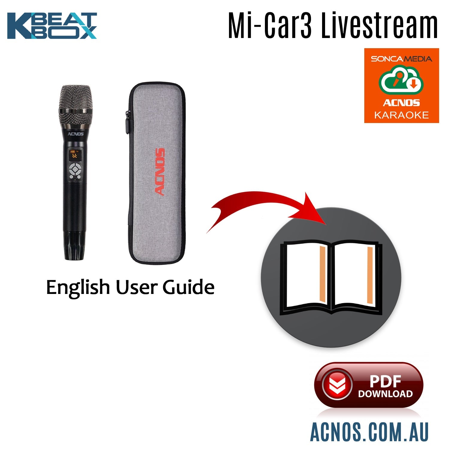 How To Connect Guide - ACNOS MiCar3 Livestream Car Karaoke Microphone - Karaoke Home Entertainment