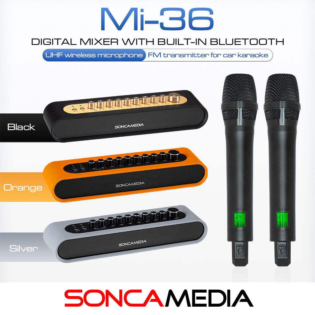 Use your existing sound system for Karaoke using the Soncamedia Mi-36 Karaoke Mixer