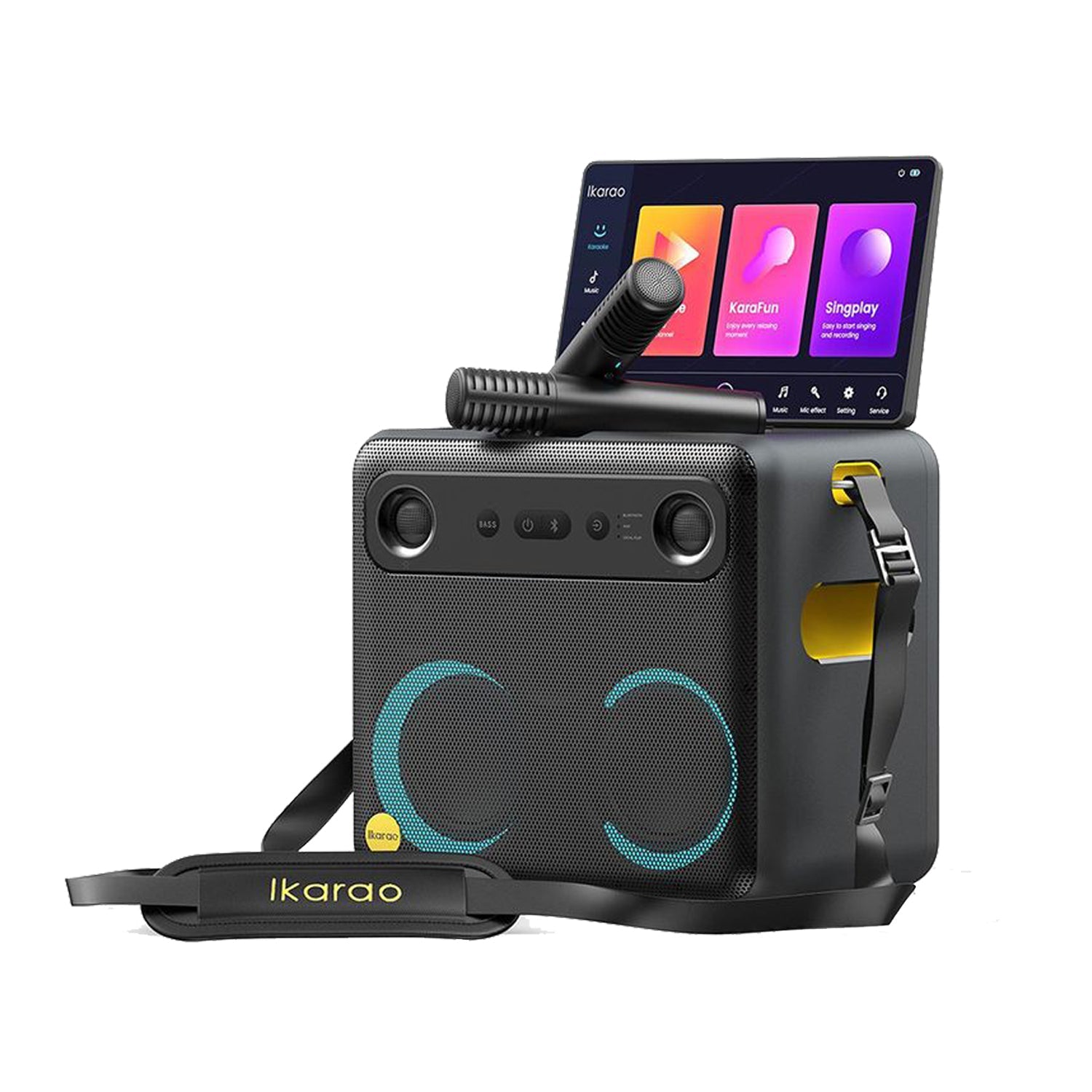 IKARAO Break X2 Portable Karaoke Speaker with 10.1” Rotating Touch Screen & Wireless Microphones - Karaoke Home Entertainment