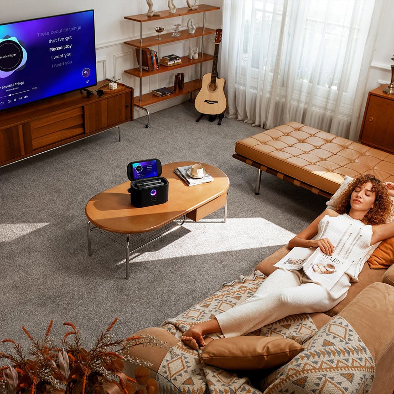 IKARAO Shell S2 Portable Karaoke System with 8” Touch Screen, Bluetooth & Wireless Microphones - Karaoke Home Entertainment