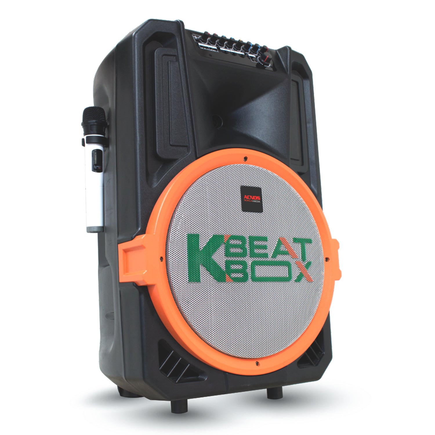 KBeatBox KB-39 [100W RMS / 450W PMPO] Karaoke Powered Speaker System + 2 Wireless Mic's + USB Karaoke & Cloud App