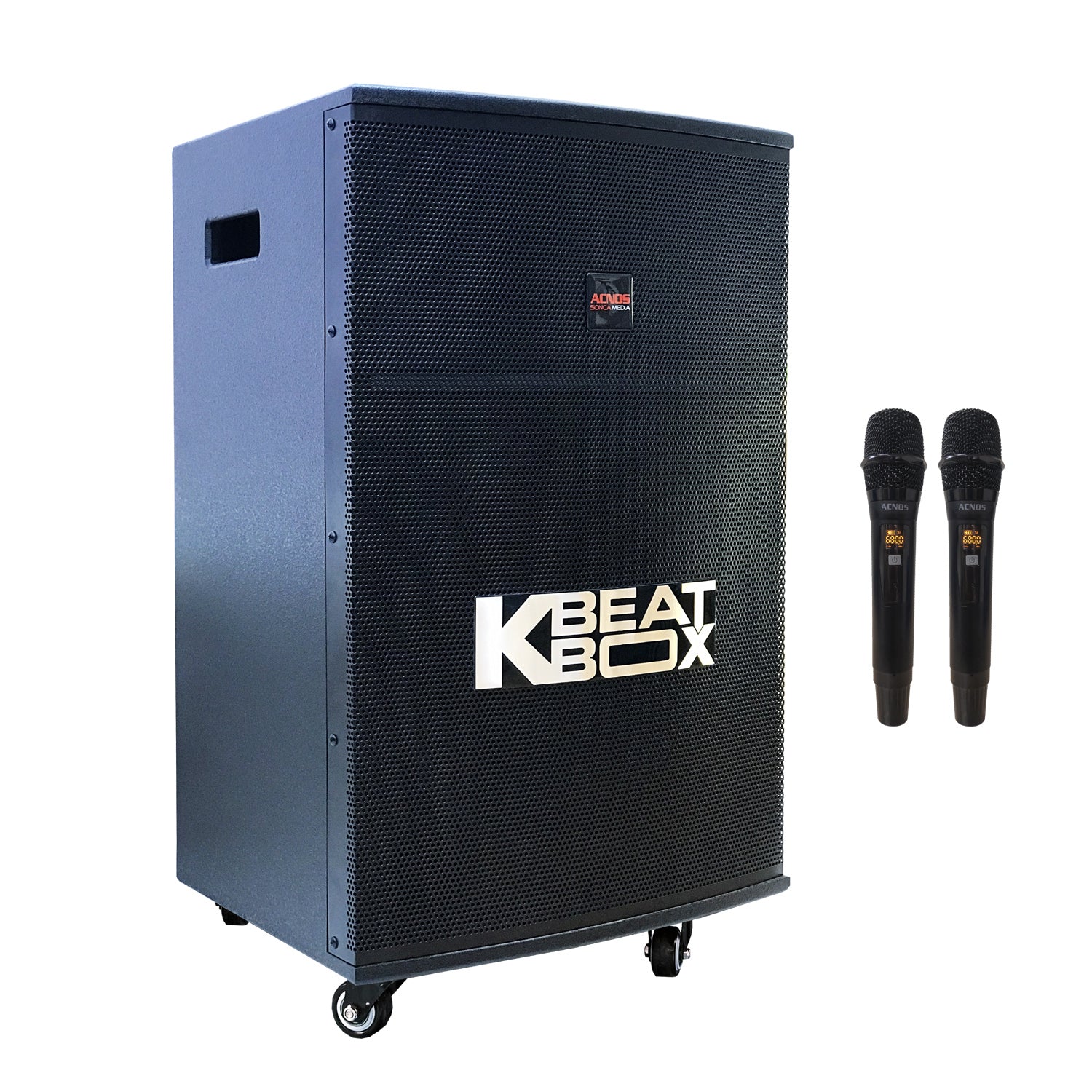 KBeatBox KB-43S [150W RMS / 600W PMPO] Karaoke Powered Speaker System + 2 Wireless Mic's + USB Karaoke & Cloud App