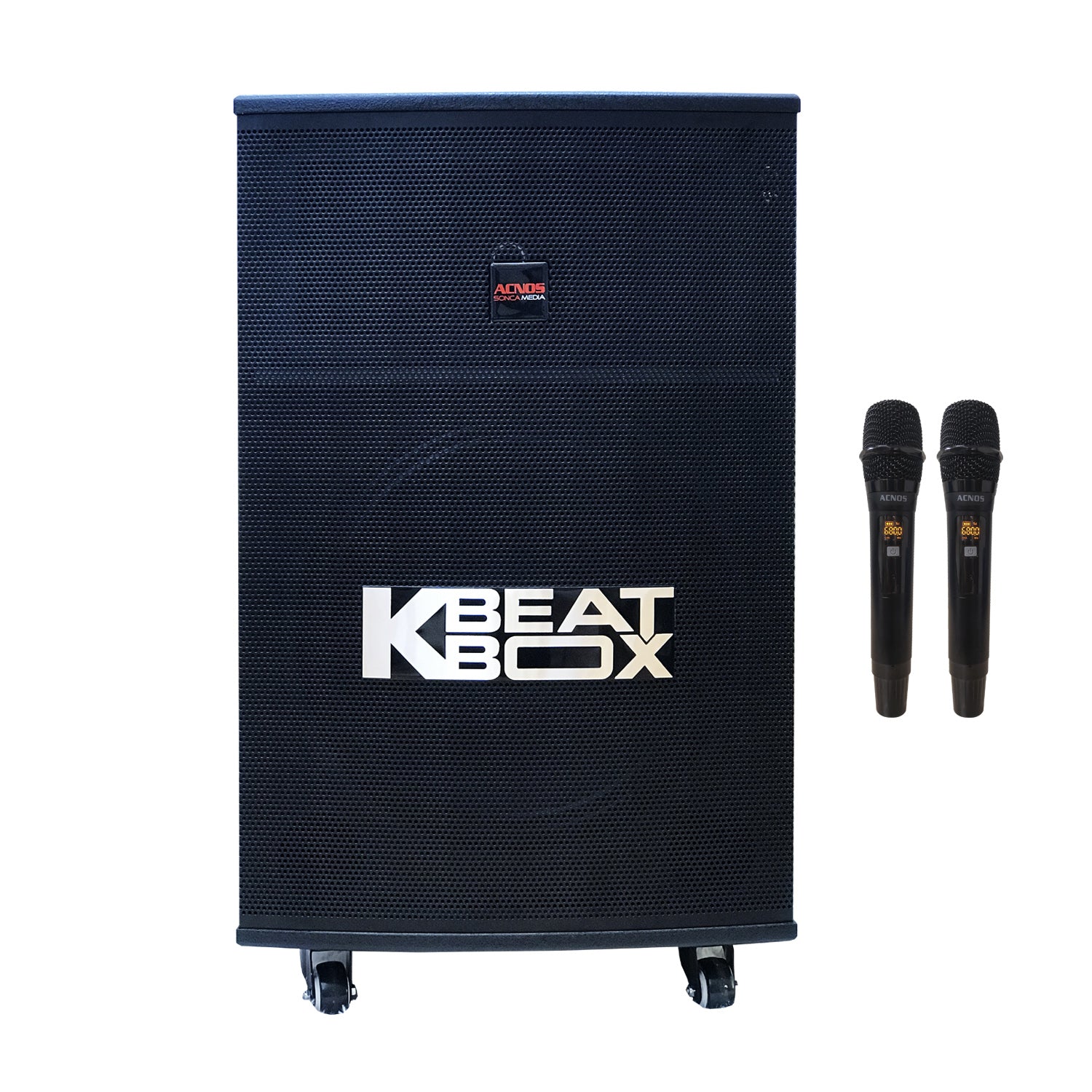 KBeatBox KB-43S [150W RMS / 600W PMPO] Karaoke Powered Speaker System + 2 Wireless Mic's + USB Karaoke & Cloud App