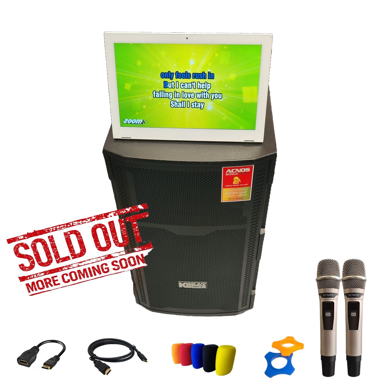 KBEATBOX CB - 41NEO + 15.6" Android Touch Screen | 200W RMS | Wireless Mics | Package Deal - Karaoke Home Entertainment