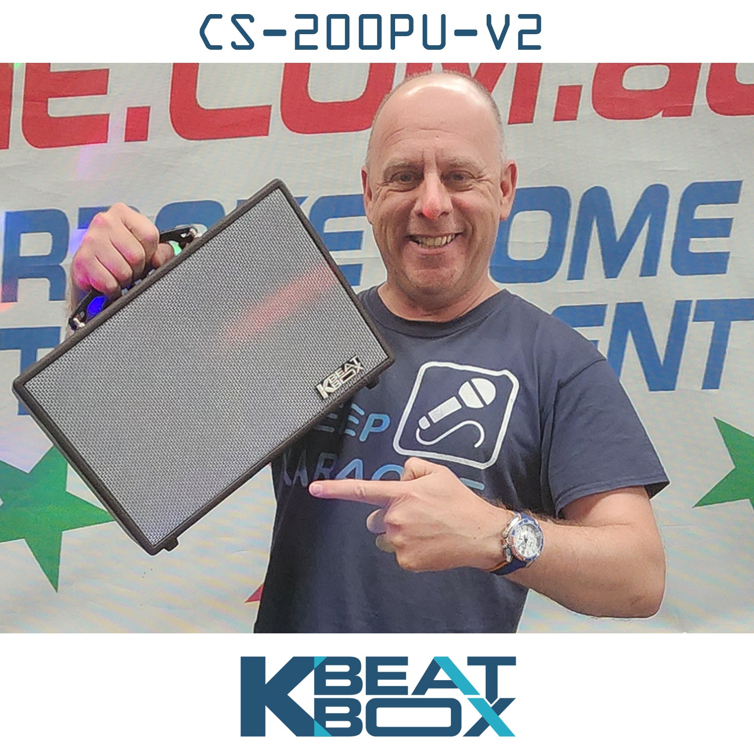 KBEATBOX CS - 200PU - V2 50W RMS [300W PMPO] Karaoke Powered Speaker System - Karaoke Home Entertainment