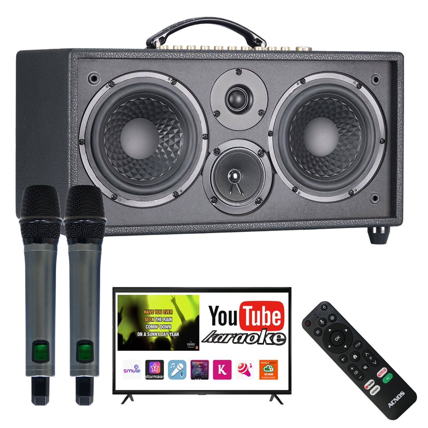 KBEATBOX Hi - NET450 Gen2 – Premuim Android Karaoke Speaker System | 200W RMS | Wireless Mics - Karaoke Home Entertainment
