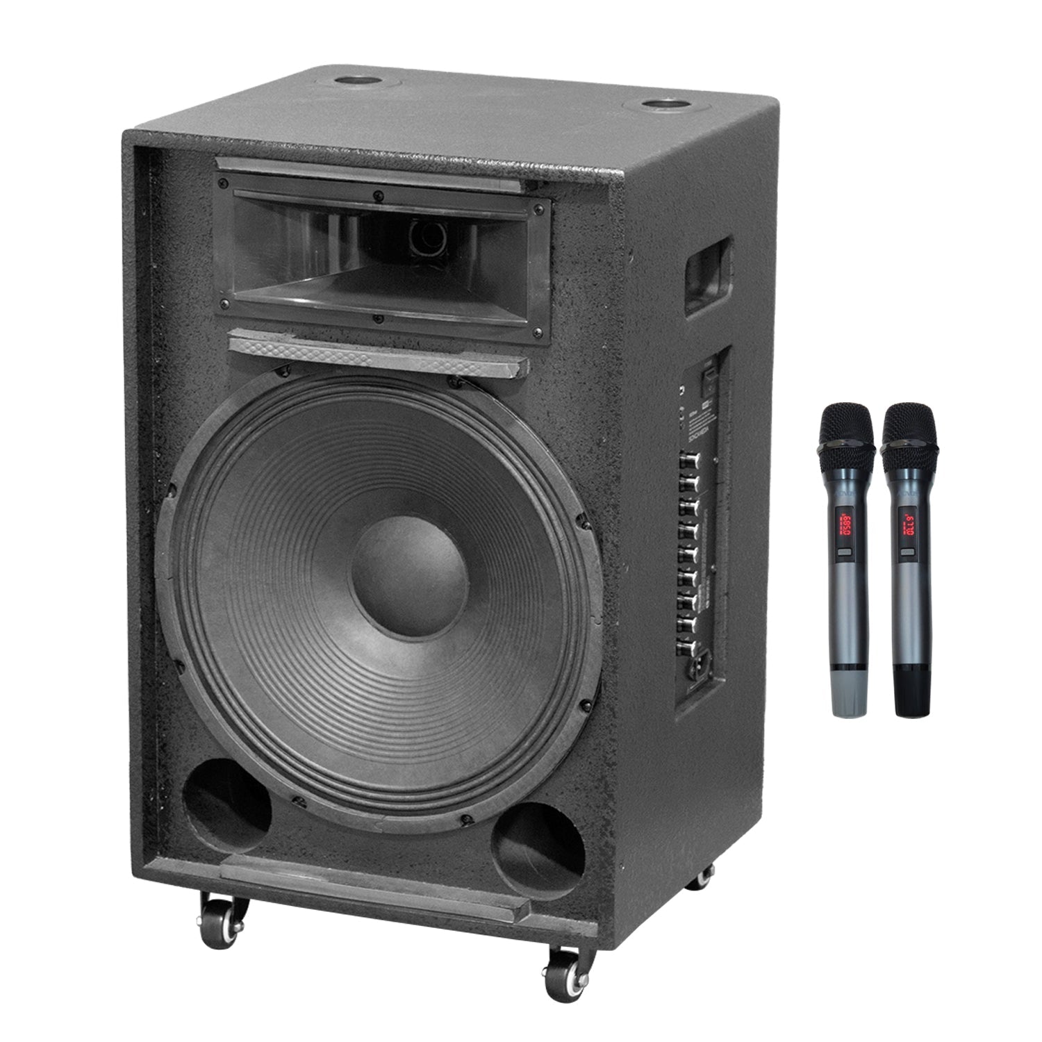 KBEATBOX KB - 39NEO – 15" Big Box Karaoke Speaker System | 80W RMS | Wireless Mics - Karaoke Home Entertainment