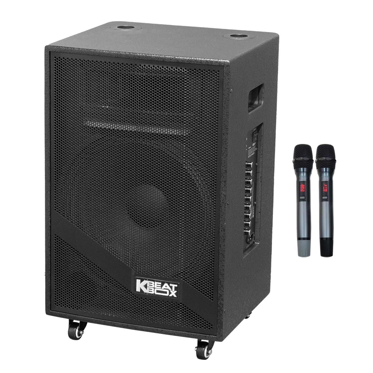 KBEATBOX KB - 39NEO – 15" Big Box Karaoke Speaker System | 80W RMS | Wireless Mics - Karaoke Home Entertainment
