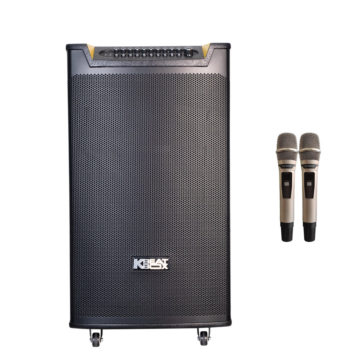 KBEATBOX TOP 430 Karaoke System | 15" Speaker | 300W RMS | Wireless Microphones - Karaoke Home Entertainment