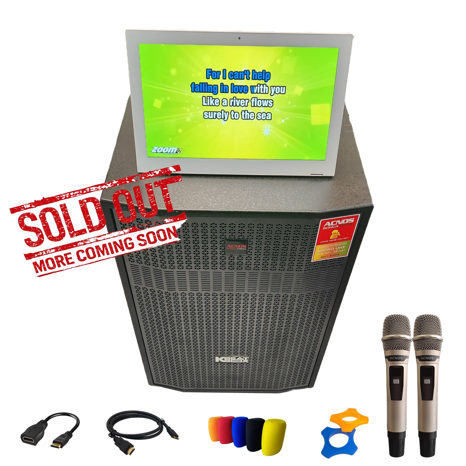 KBEATBOX CB-51NEO + 15.6" Android Touch Screen | 250W RMS | Wireless Mics | Package Deal