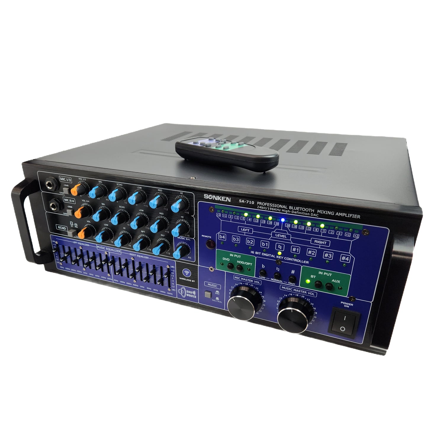 Sonken SA-710 Pro Series Karaoke Mixing Amplifier (700 Watts - RMS) + Bluetooth + Optical