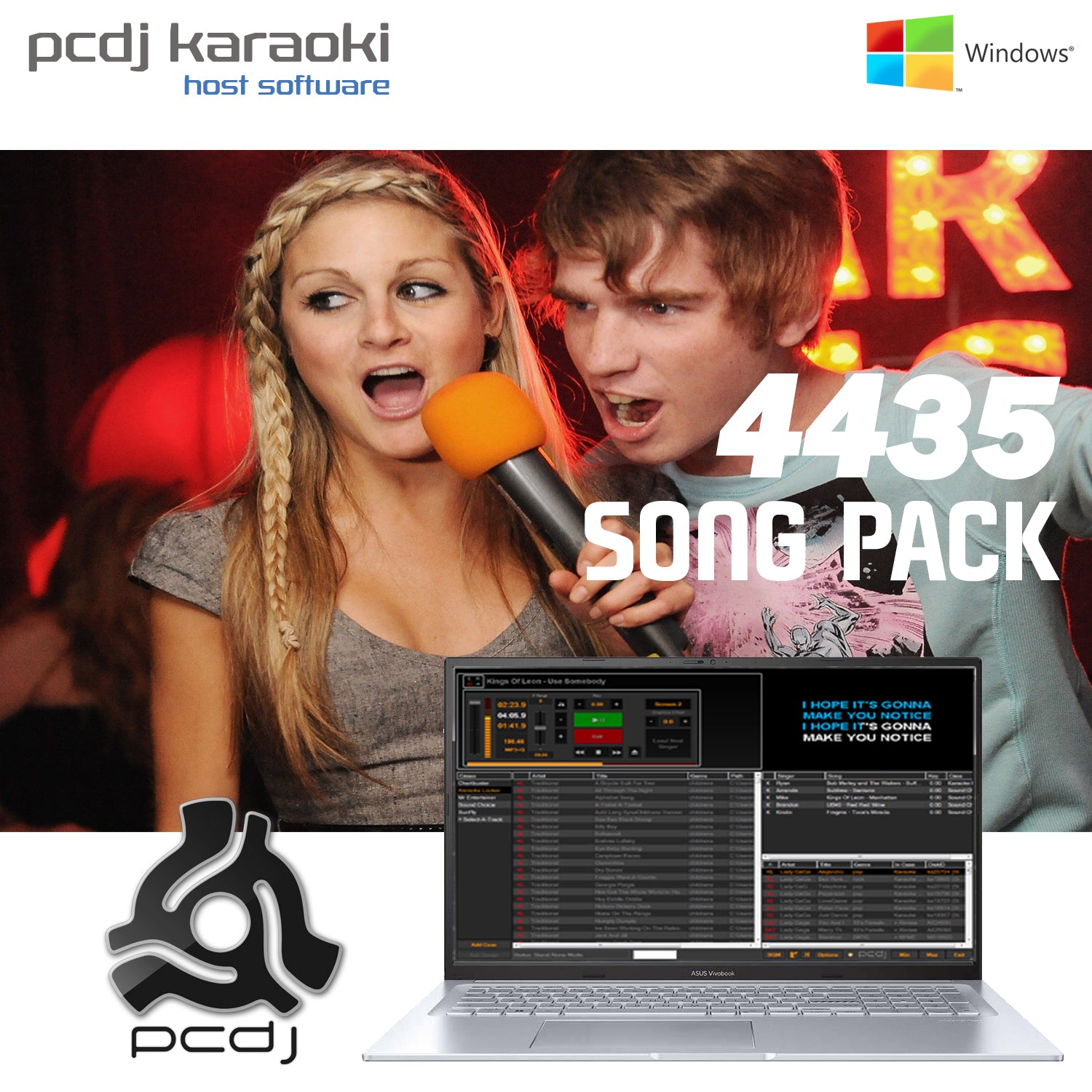 PCDJ Karaoki Hosting Software + 4435 Song Pack