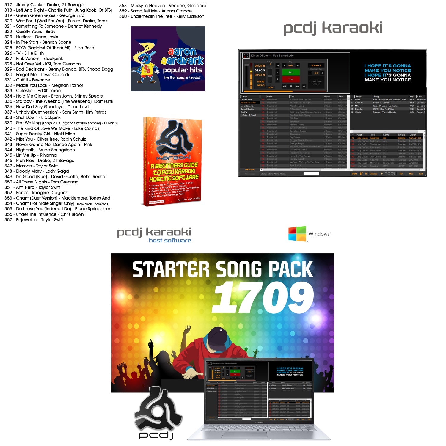 PCDJ Karaoki Hosting Software + 1709 Song Pack - Karaoke Home Entertainment