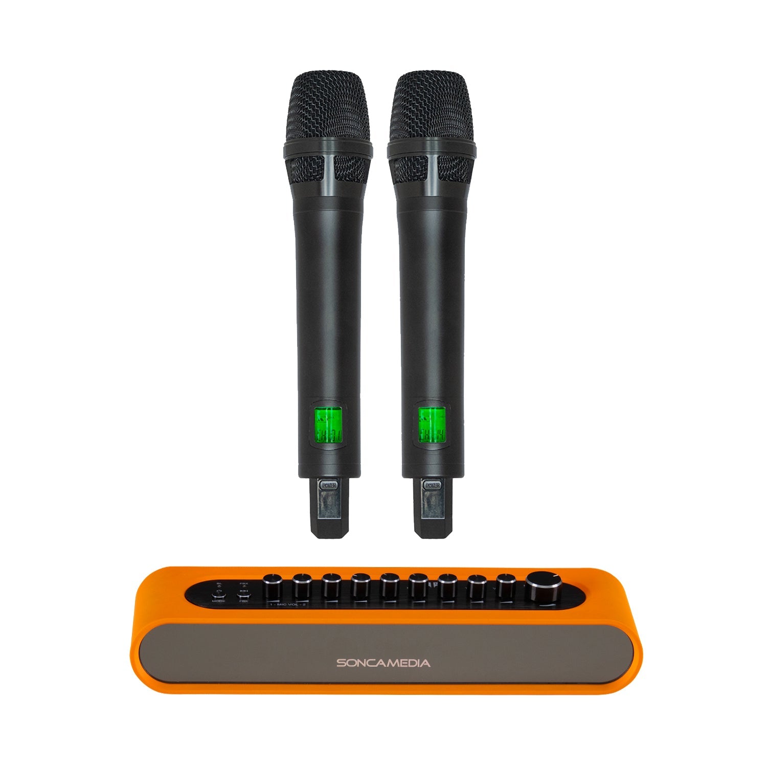 Soncamedia Mi - 36 – Karaoke Vocal & Music Mixer + Dual UHF Wireless Mics - Karaoke Home Entertainment