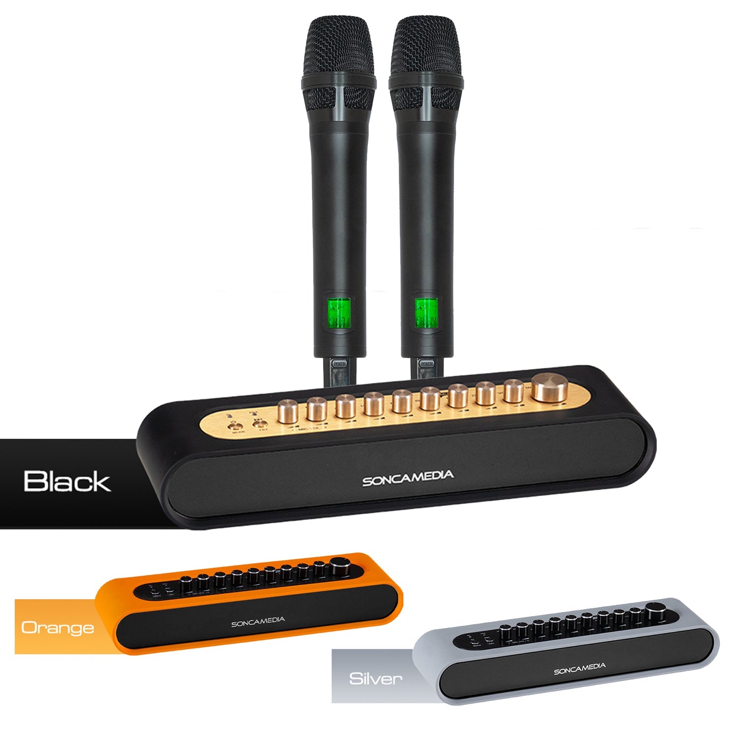 Soncamedia Mi - 36 – Karaoke Vocal & Music Mixer + Dual UHF Wireless Mics - Karaoke Home Entertainment