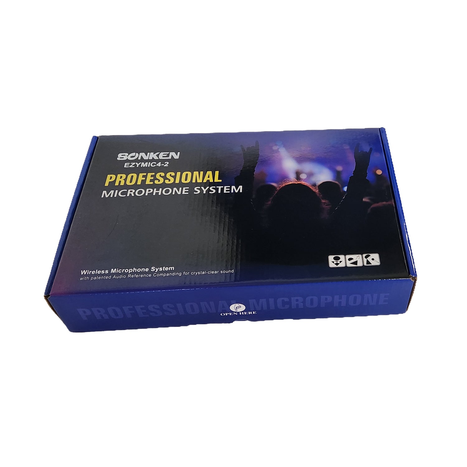 Sonken EZY MIC Series 4.2 (with Case) Pro UHF Wireless Microphones (2) with Effects and (USB) Rechargeable Receiver Unit - Karaoke Home Entertainment