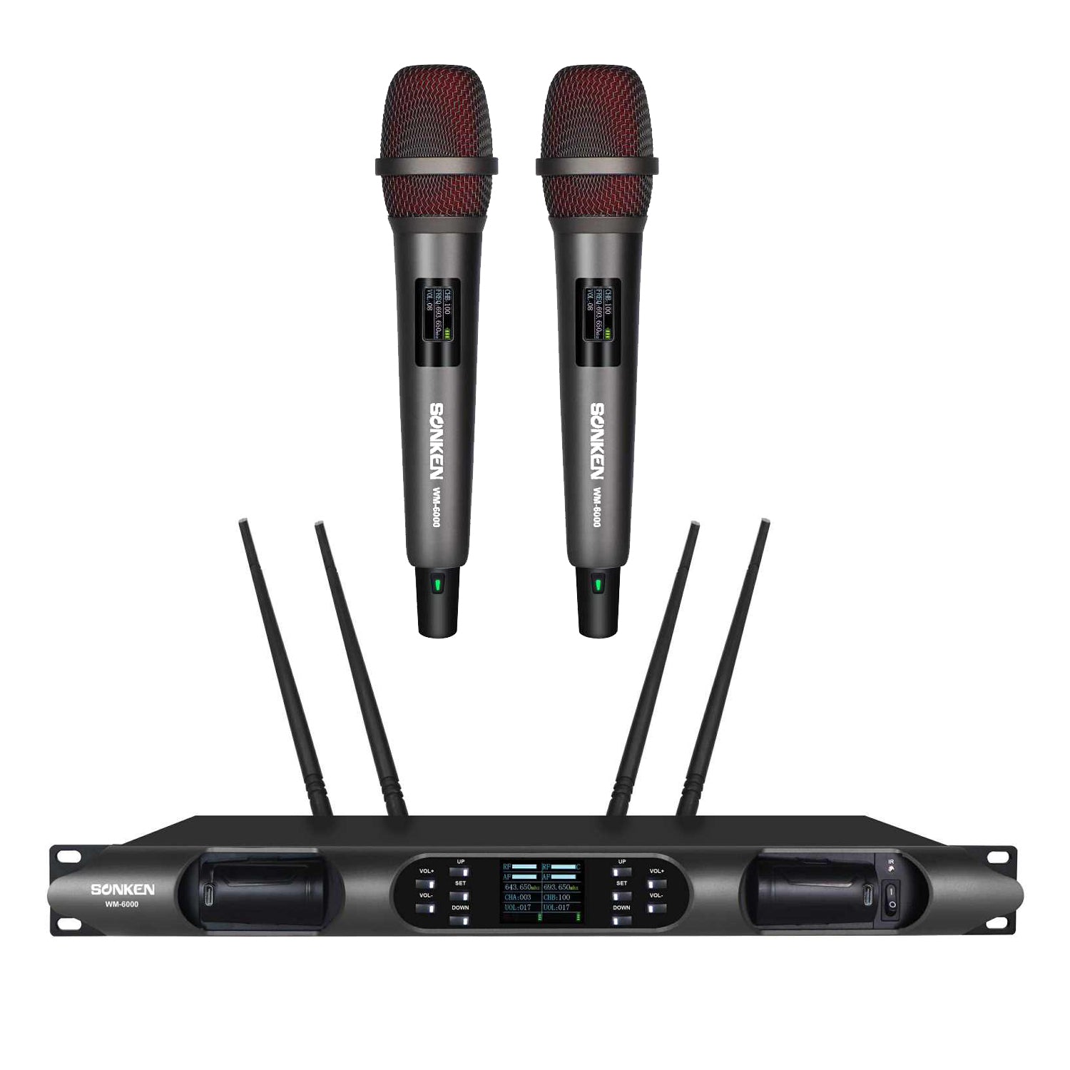 Sonken WM - 6000D Professional UHF Wireless Microphone System - Karaoke Home Entertainment