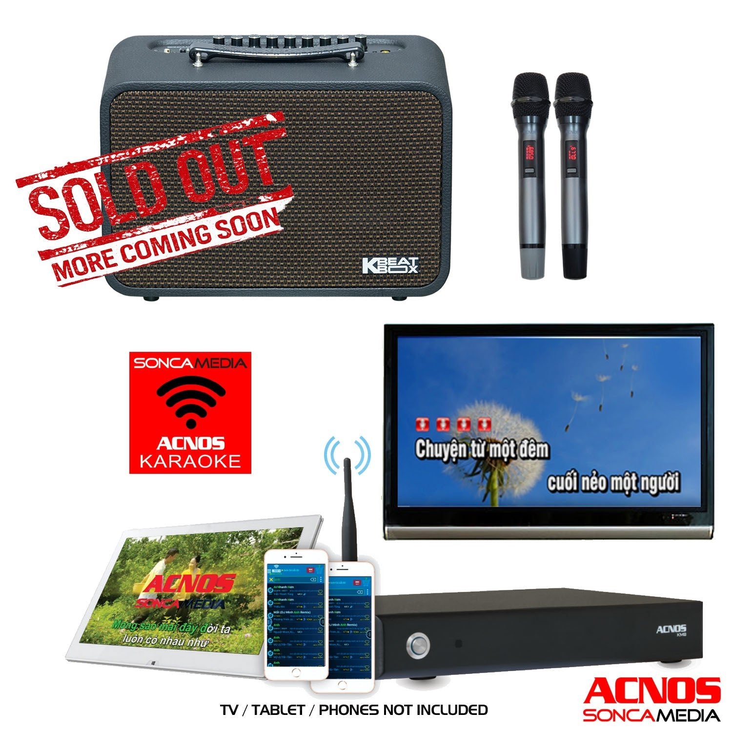 Special Package Deal: ACNOS KM - 8 + KBEATBOX CS - 200PU - V3 - Karaoke Home Entertainment
