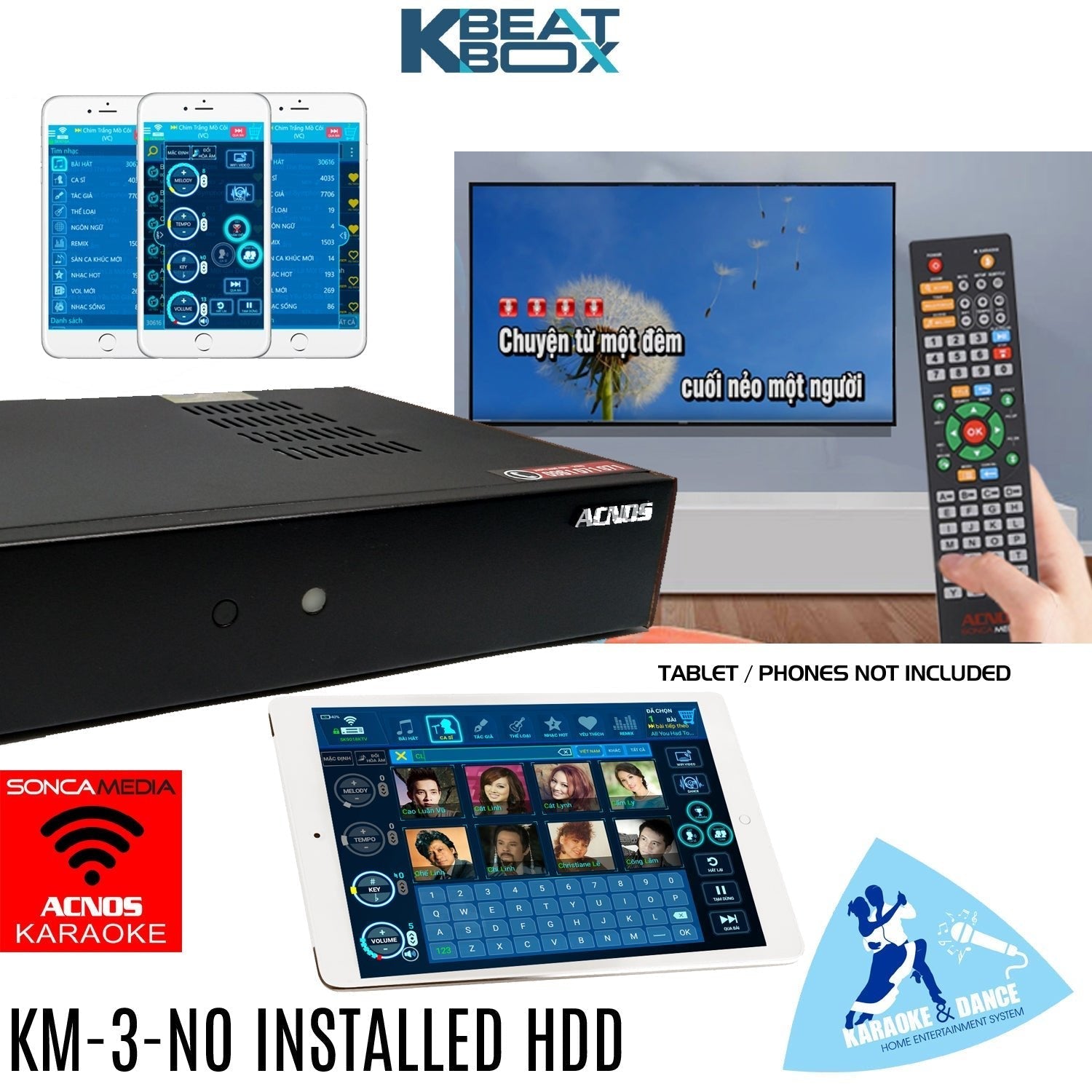 ACNOS KM-3 Vietnamese Karaoke System (WIFI) - NO HDD INSTALLED - Karaoke Home Entertainment