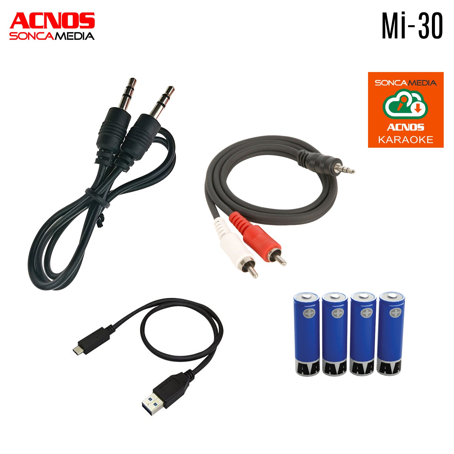 ACNOS Mi-30 Compact Portable Karaoke Mixer + 2 UHF Wireless Microphones + Carry Bag - Karaoke Home Entertainment