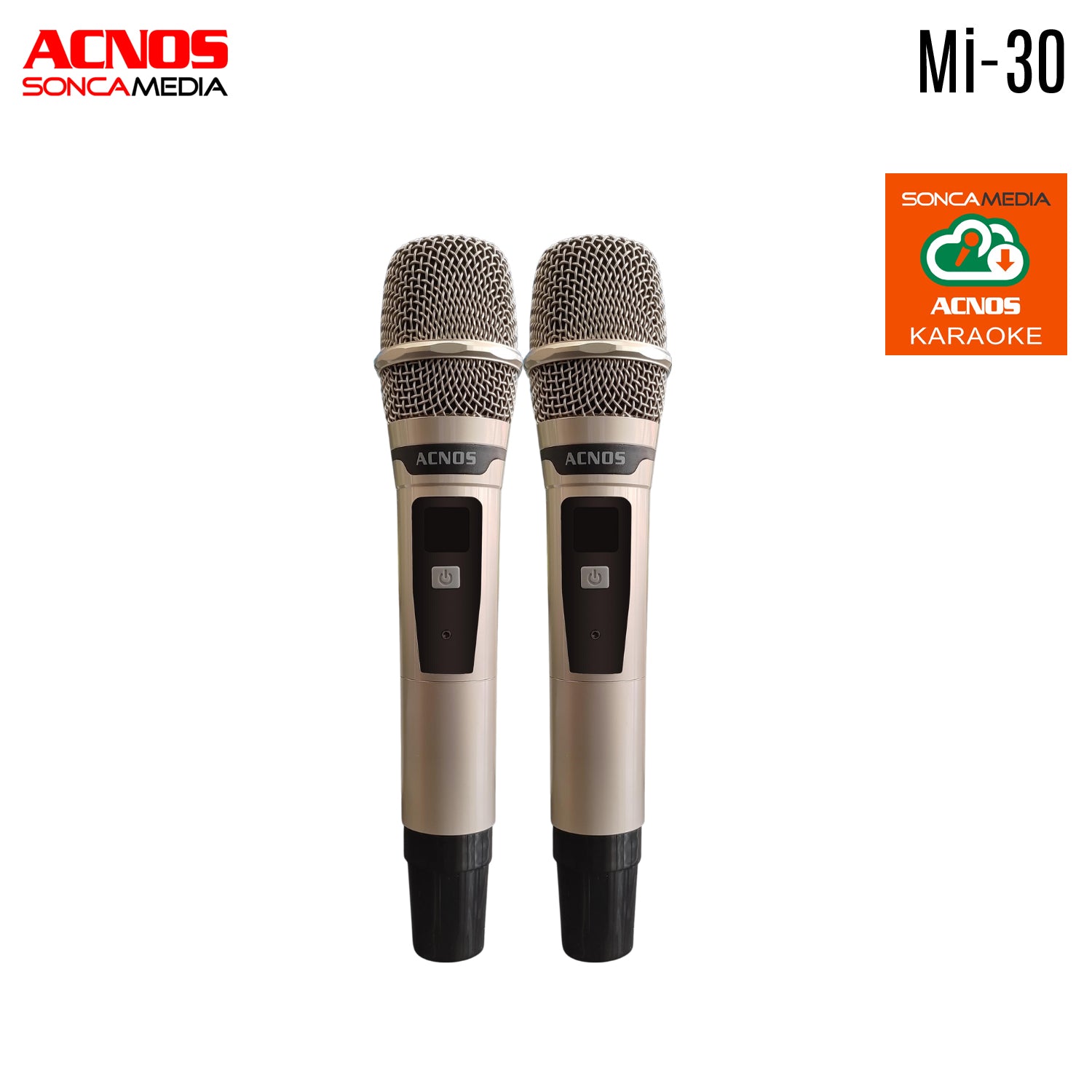 ACNOS Mi-30 Compact Portable Karaoke Mixer + 2 UHF Wireless Microphones + Carry Bag - Karaoke Home Entertainment