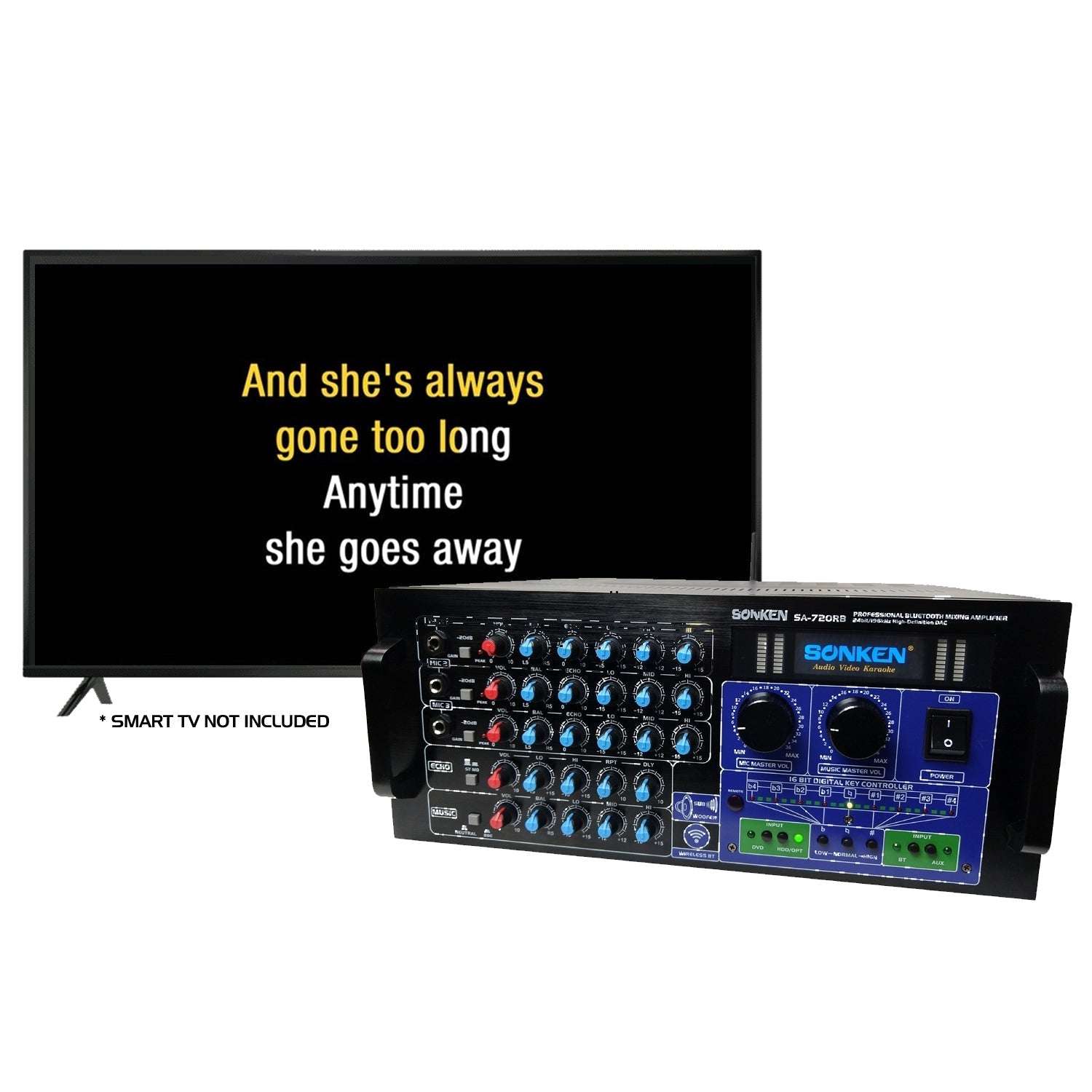 EX DISPLAY: Sonken SA-720 Pro Series Karaoke Mixing Amplifier (950 Watts - RMS) + Bluetooth + Optical - Karaoke Home Entertainment