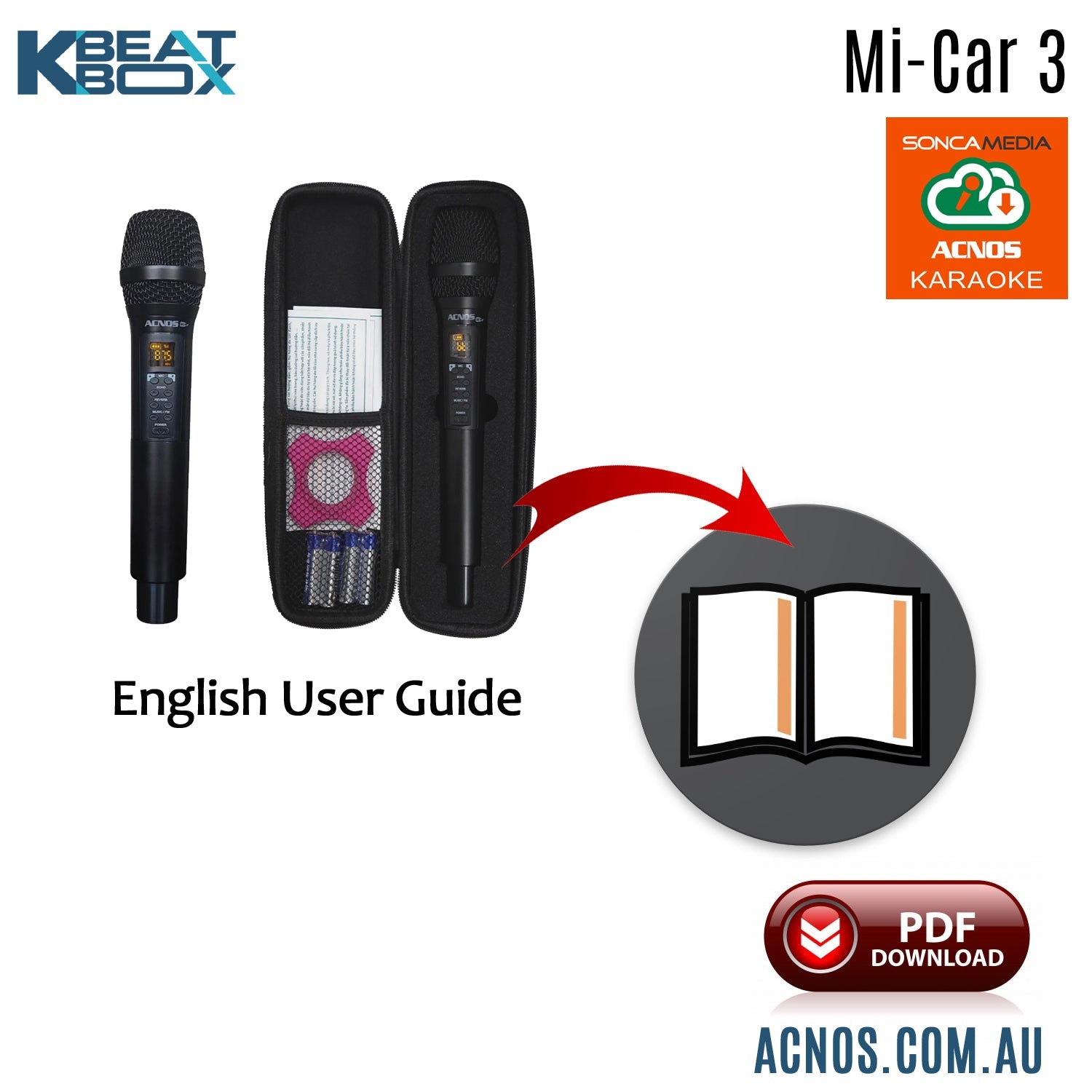 How To Connect Guide - ACNOS Mi-Car 3 In Car Karaoke Wireless Microphone - Karaoke Home Entertainment