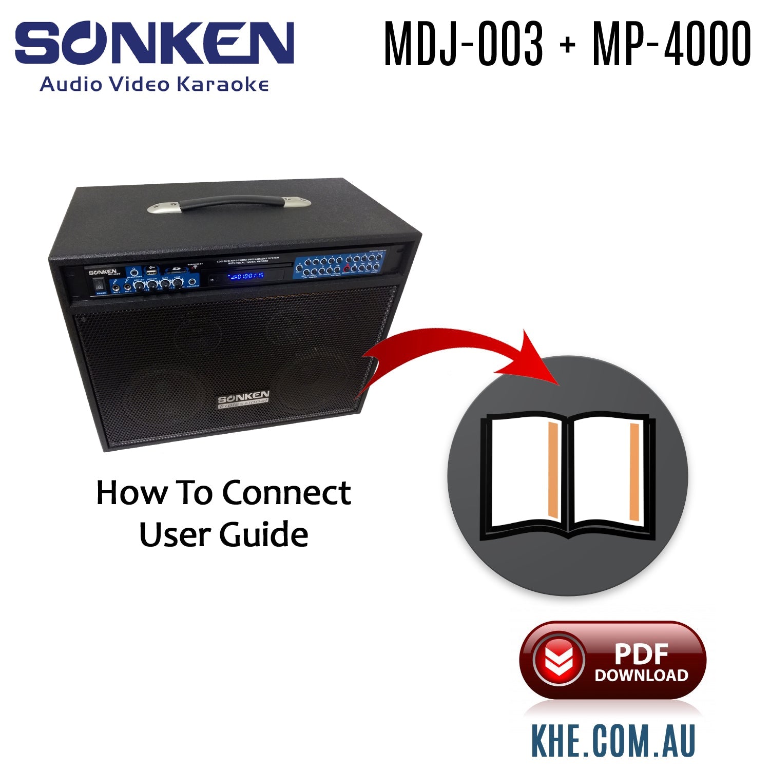 How To Connect Guide - DJ Buster (Series MDJ-003) with Sonken MP4000 - Karaoke Home Entertainment