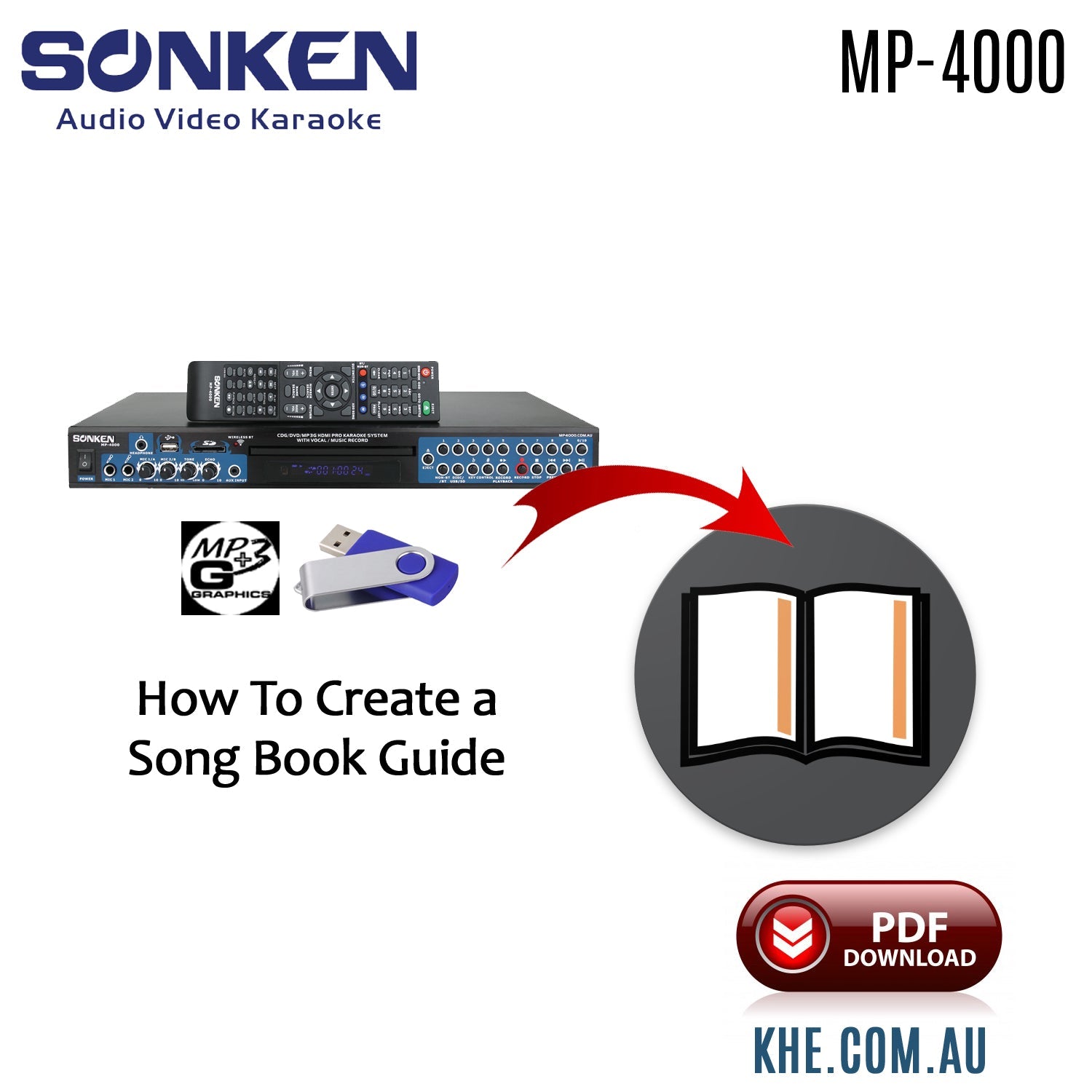How To Connect Guide - Sonken MP4000 Creating A MP3+G Song Book - Karaoke Home Entertainment