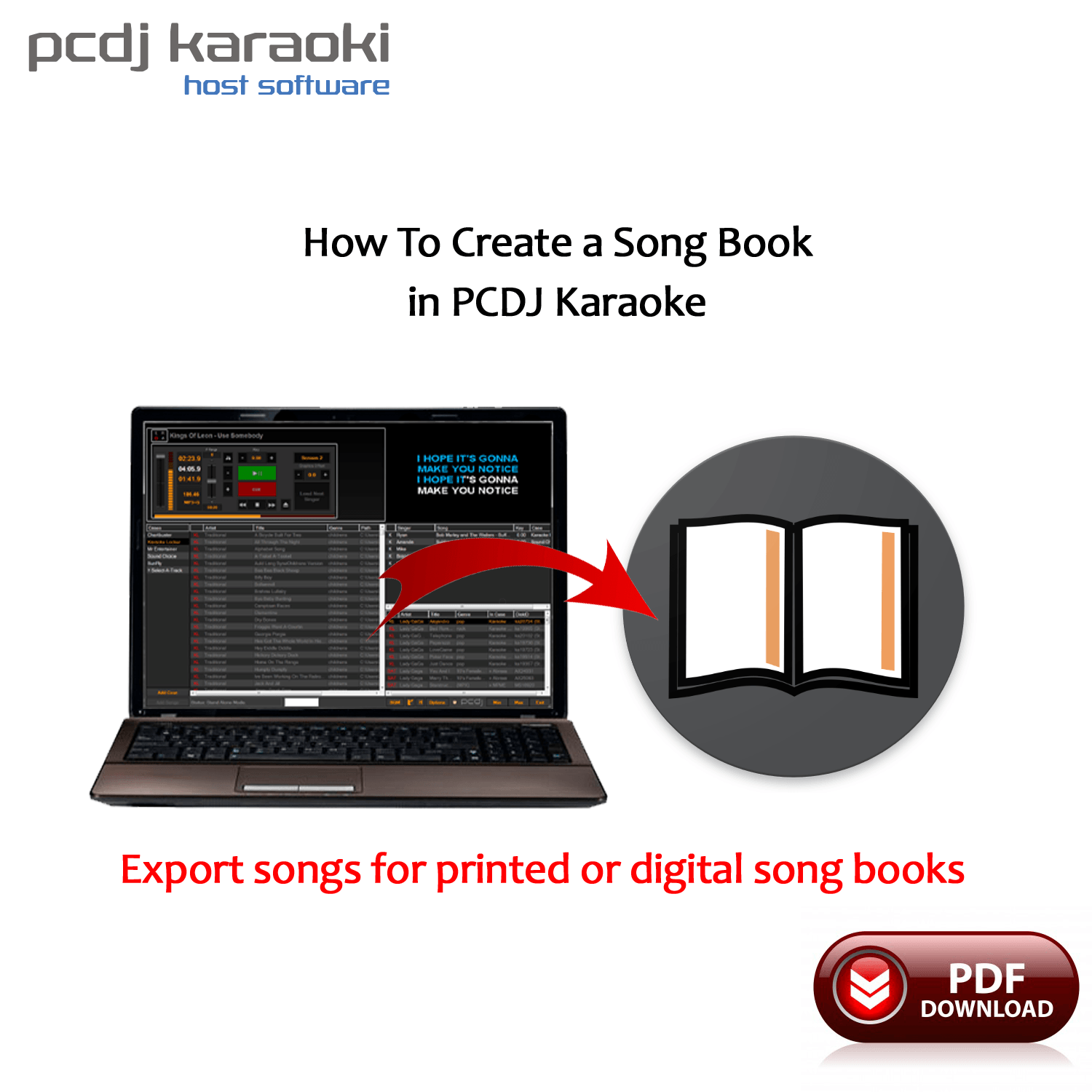 How To Create a Song Book in PCDJ Karaoki (PDF) E-Book - Karaoke Home Entertainment