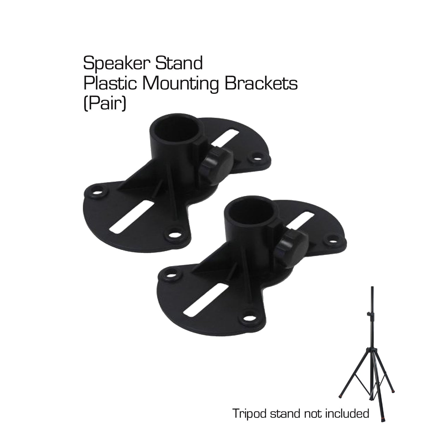 Plastic Speaker Mounts (2x) for Speaker Tripod Stand or Wall Mount - Karaoke Home Entertainment
