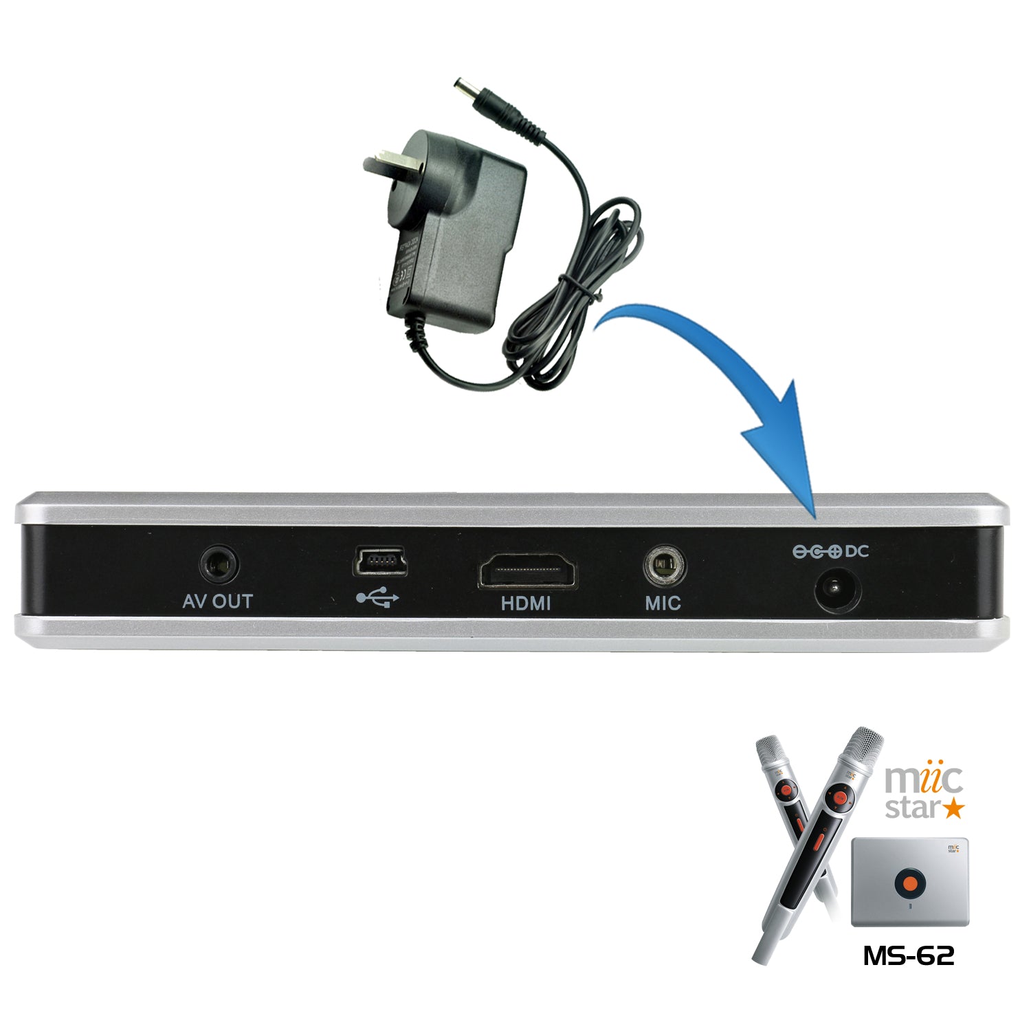 Power Supply for Miic Star MS-62 Karaoke System - Karaoke Home Entertainment