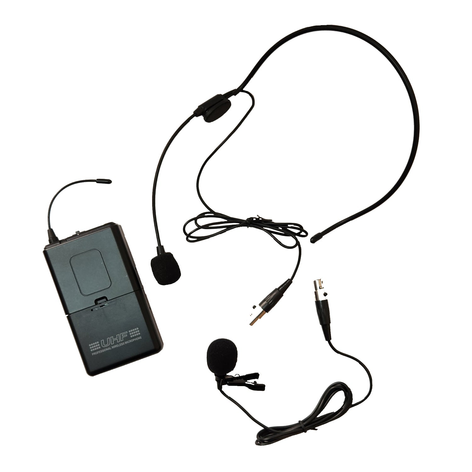 Sonken WM-600D Series (Optional) Wireless Body Pack with Headset and Lapel Microphone - Karaoke Home Entertainment