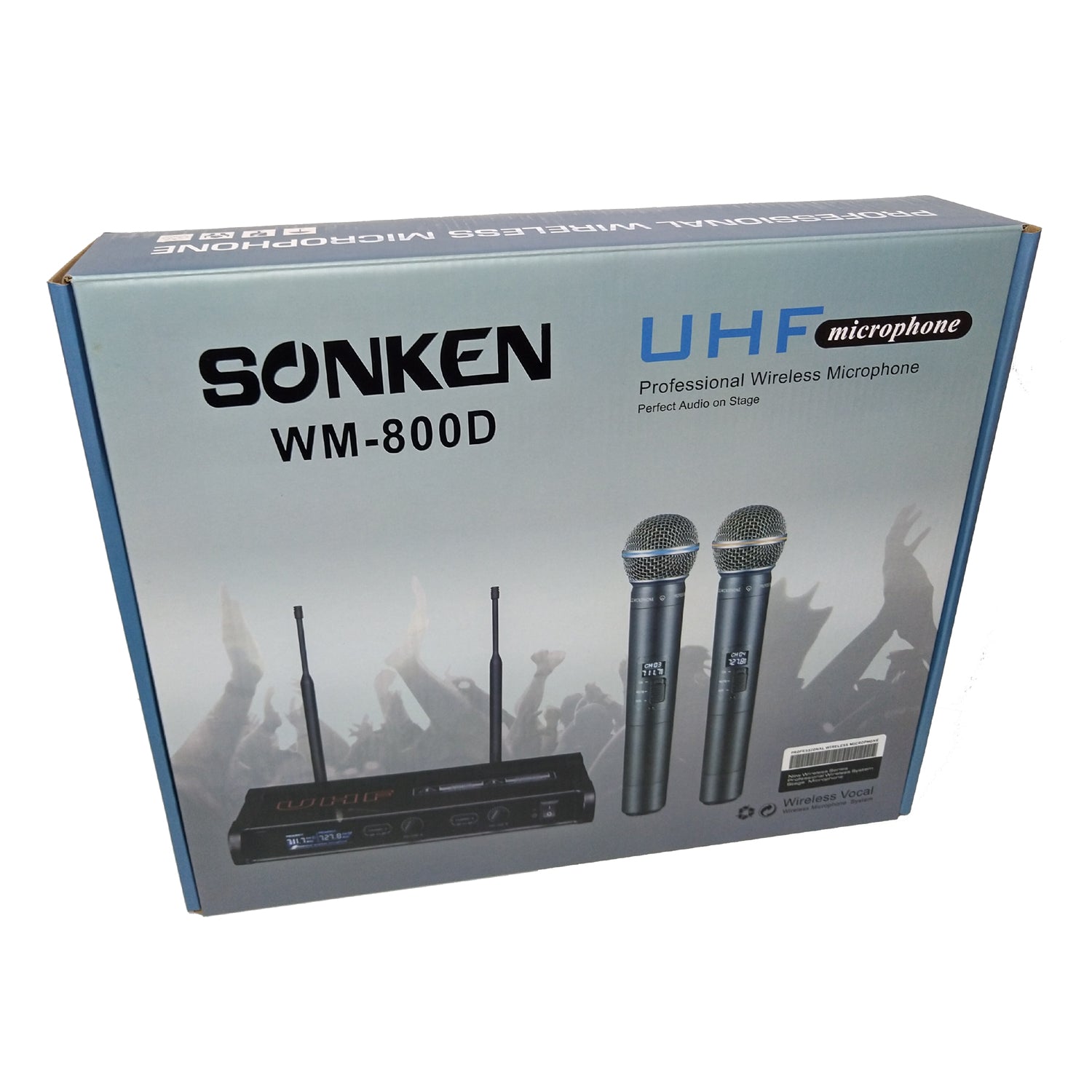 Sonken WM-800D Pro UHF Wireless Microphones (2) and Receiver Unit - Karaoke Home Entertainment